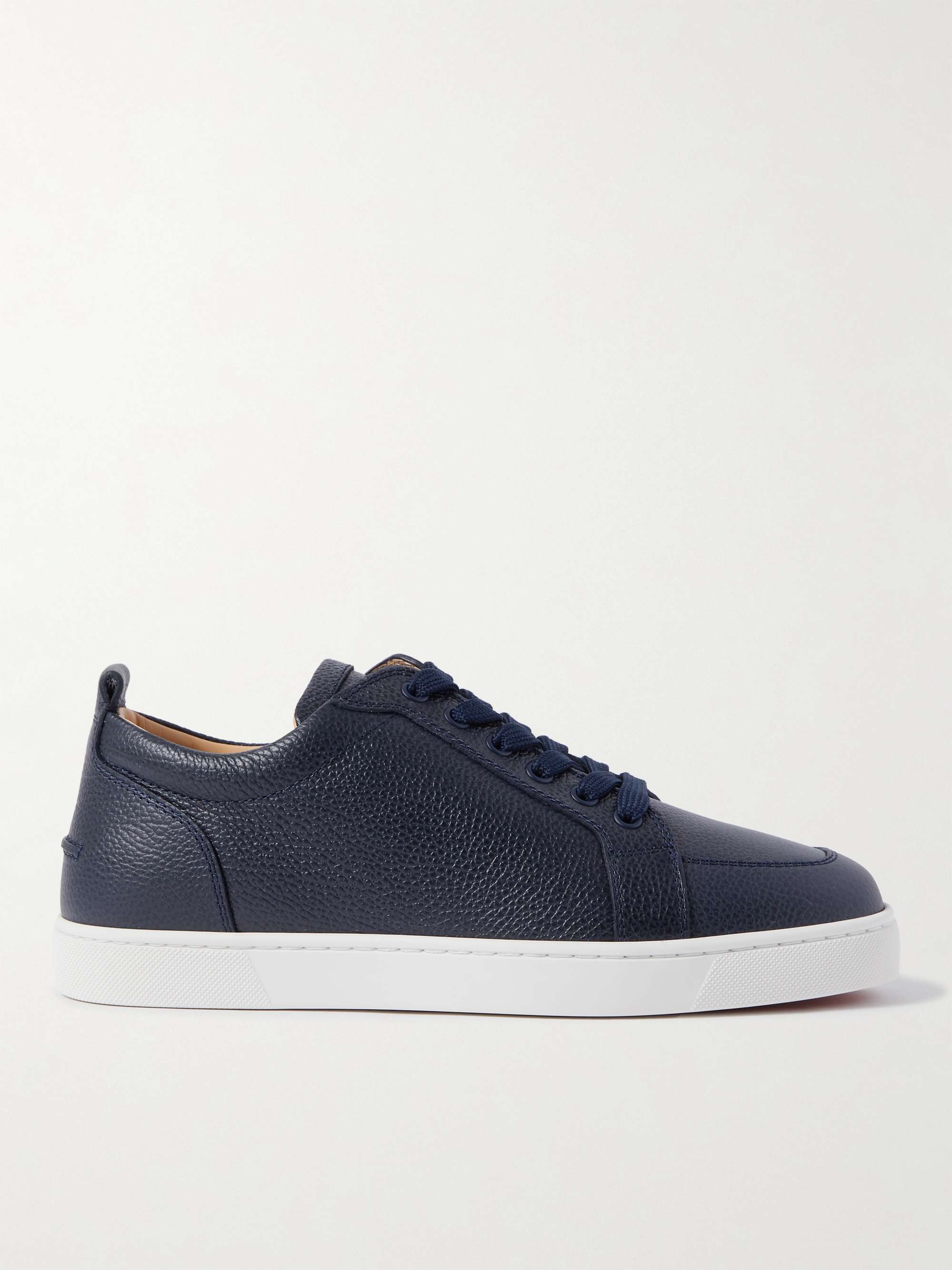 Varsijunior Leather-Trimmed Embroidered Denim Sneakers