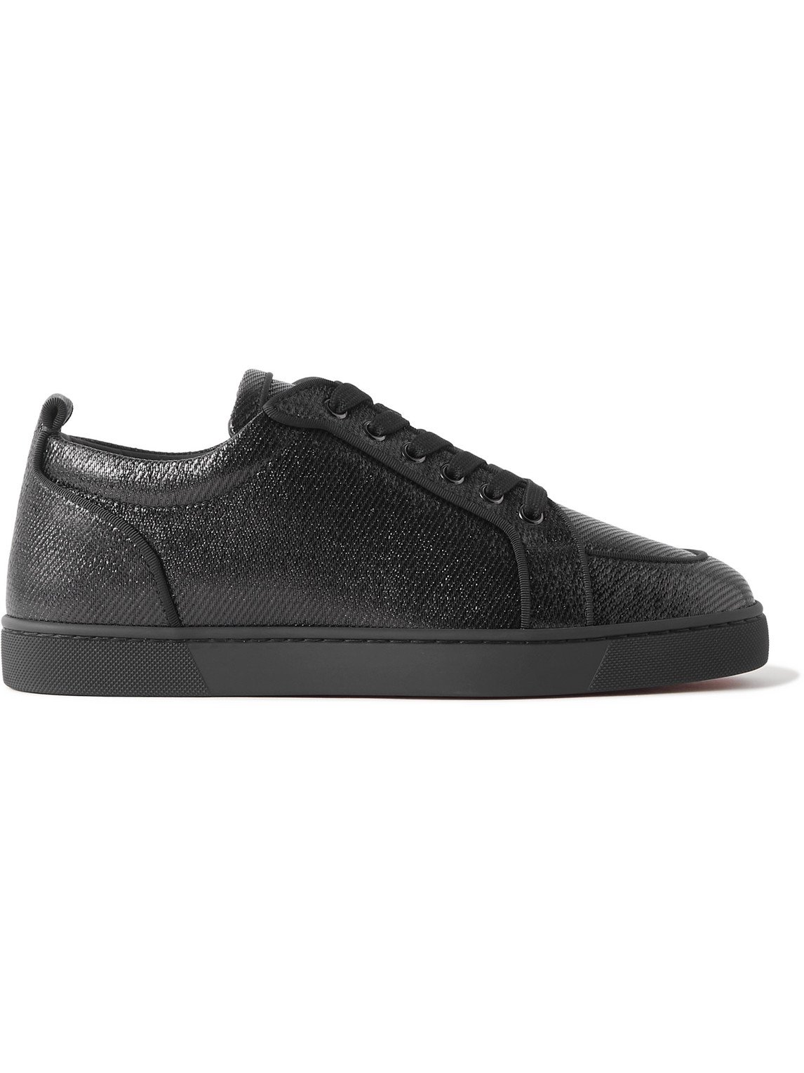 Christian Louboutin Rantulow Grosgrain-trimmed Jacquard Sneakers In Black