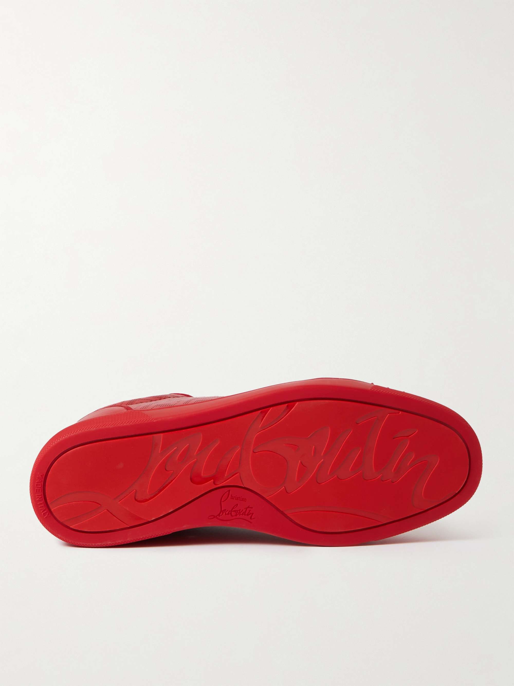 Christian Louboutin Mens Orlato Flat Red High Spikes Sneaker Shoes 40 7  $1300 | eBay