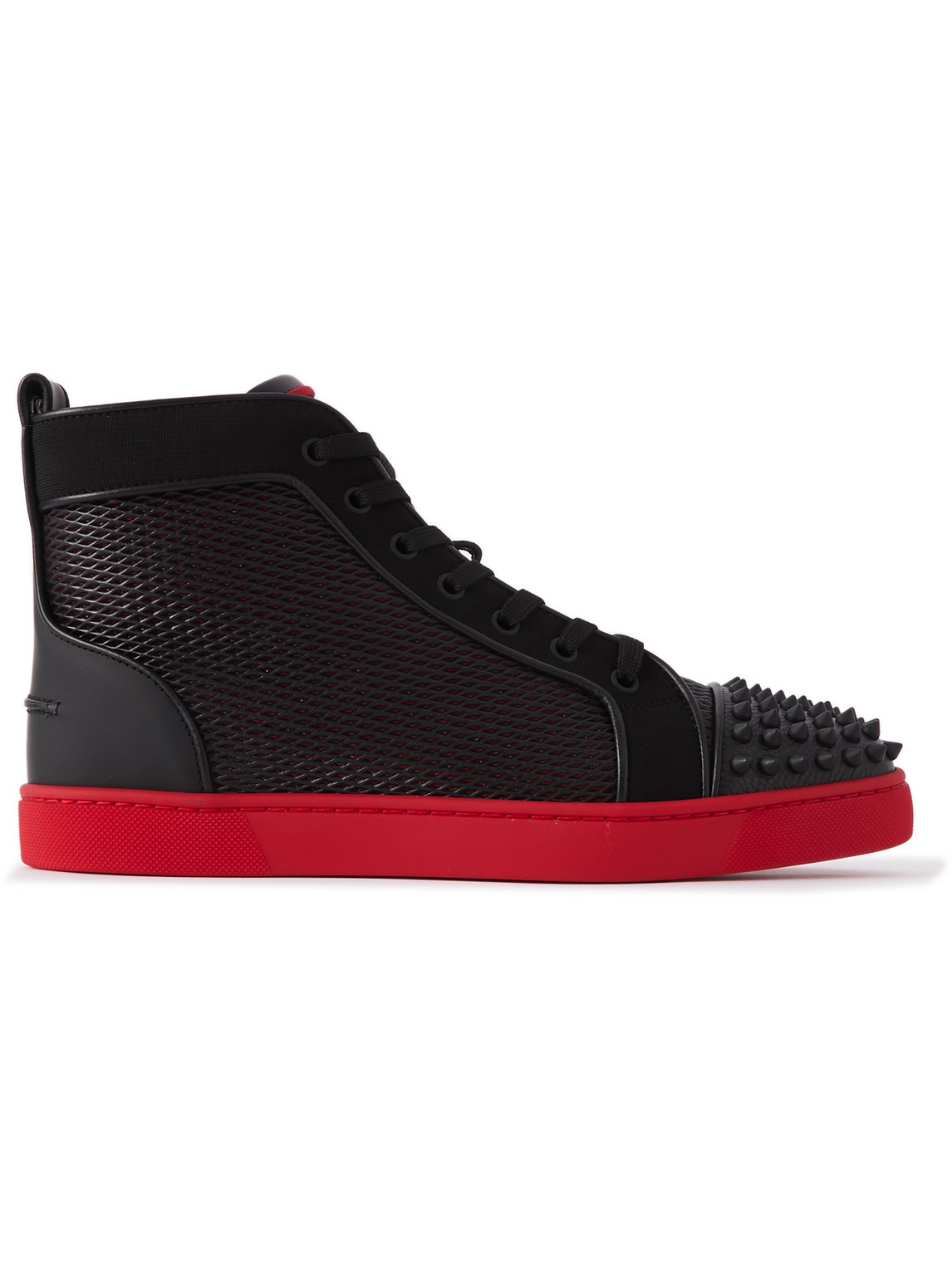Christian Louboutin Lou Spikes Orlato High-top Sneakers In Black