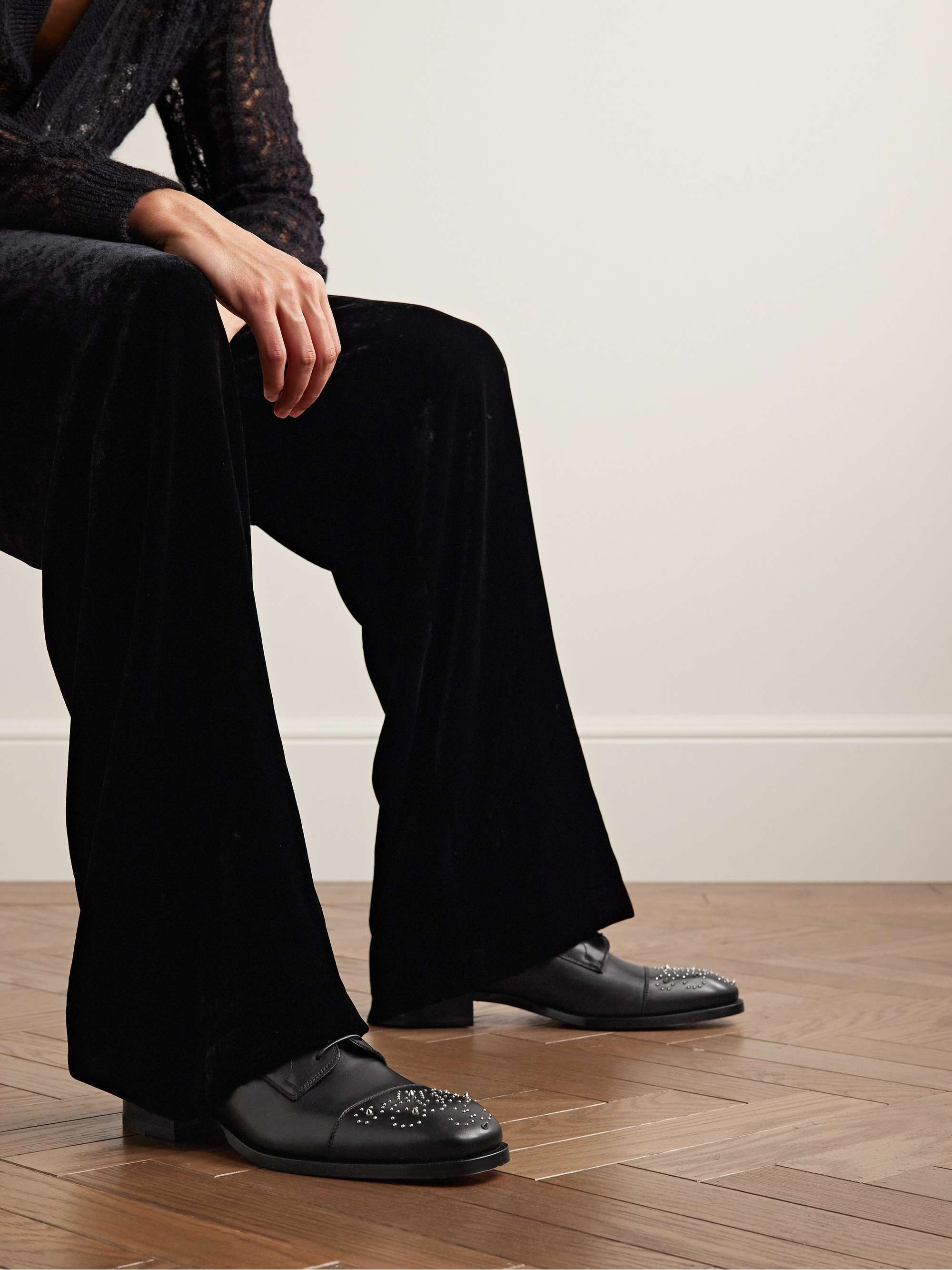 CHRISTIAN LOUBOUTIN Maltese Studded Leather Derby Shoes
