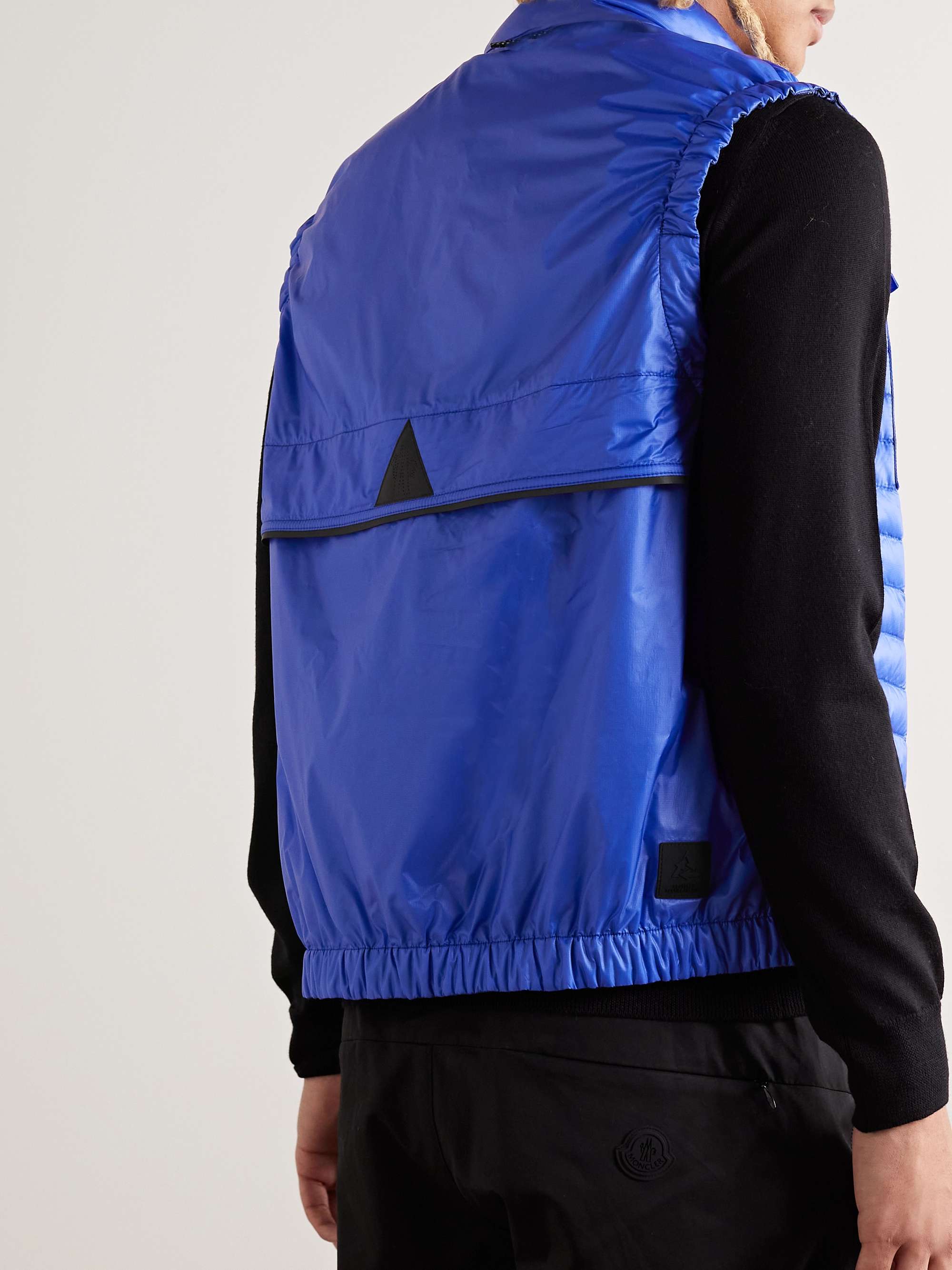 MONCLER GRENOBLE Ollon Logo-Appliquéd Quilted Glossed-Shell Down Gilet