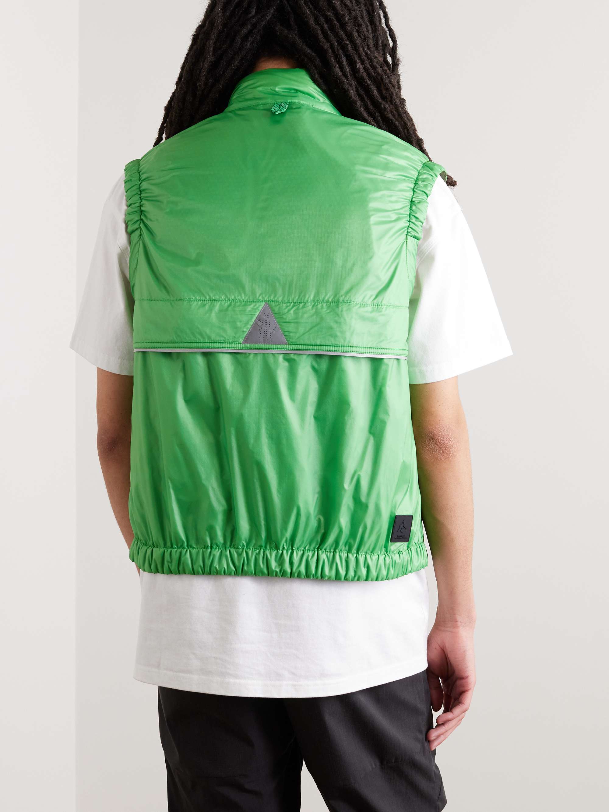 MONCLER GRENOBLE Ollon Logo-Appliquéd Quilted Glossed-Shell Down Gilet