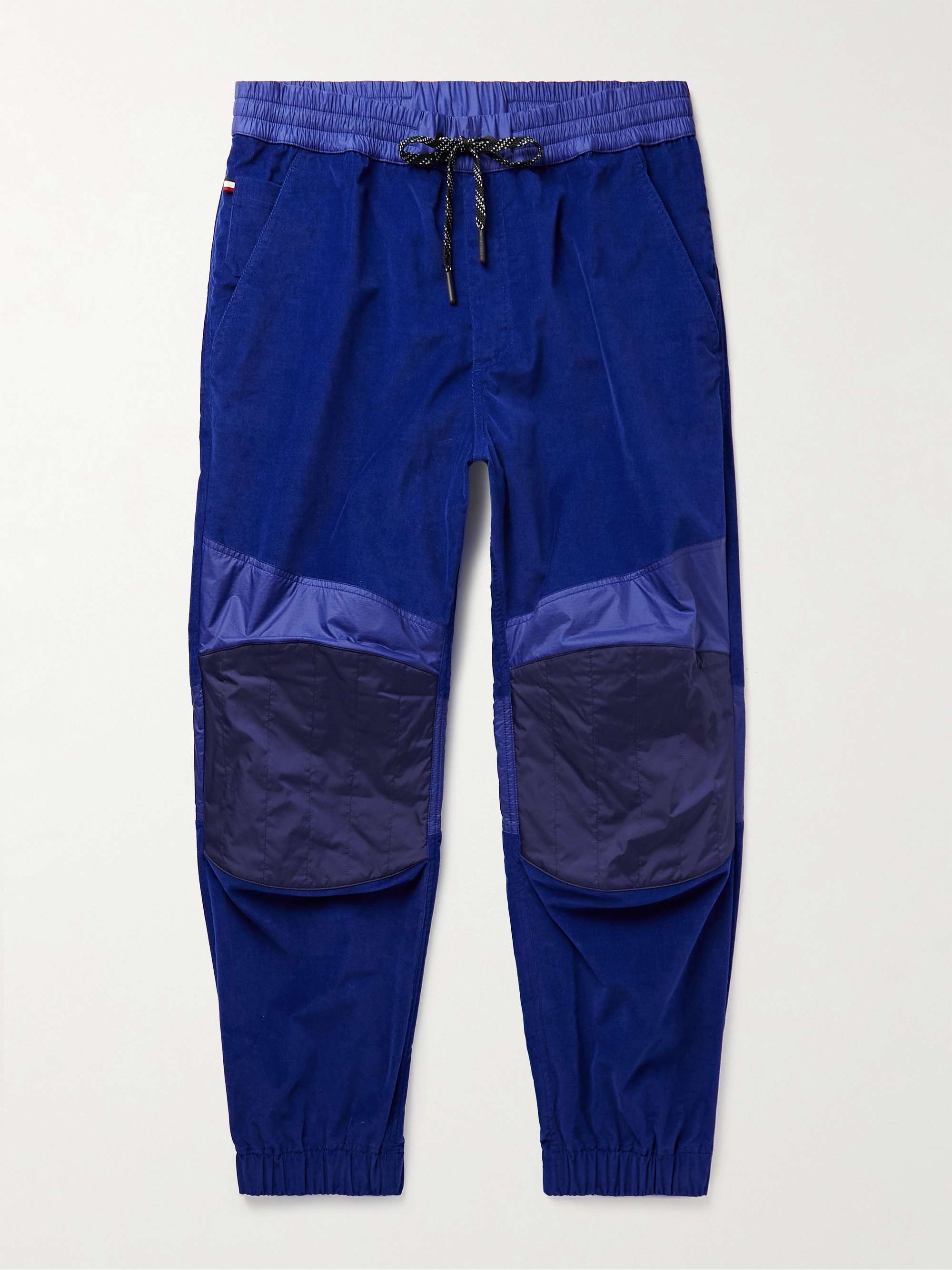 MONCLER GRENOBLE Tapered Cotton-Blend Corduroy, Ripstop and Shell Drawstring Trousers