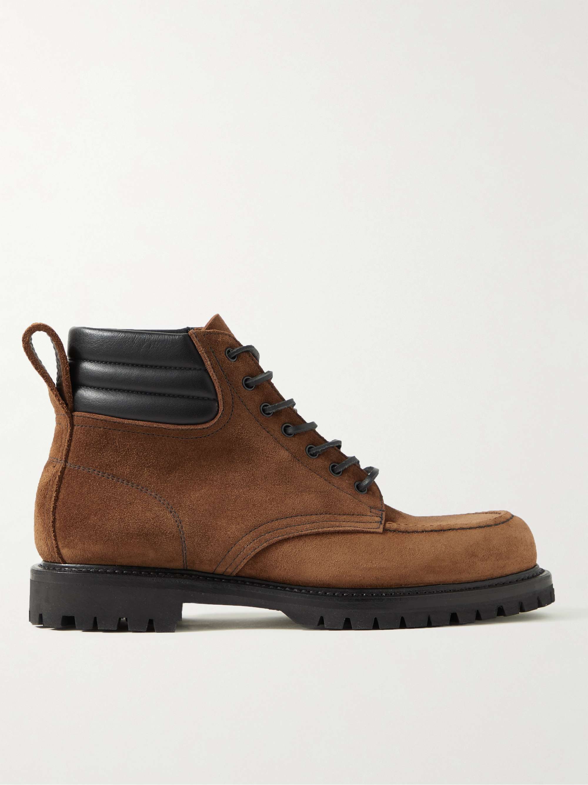 YUKETEN + Throwing Fits Leather-Trimmed Suede Boots for Men | MR PORTER