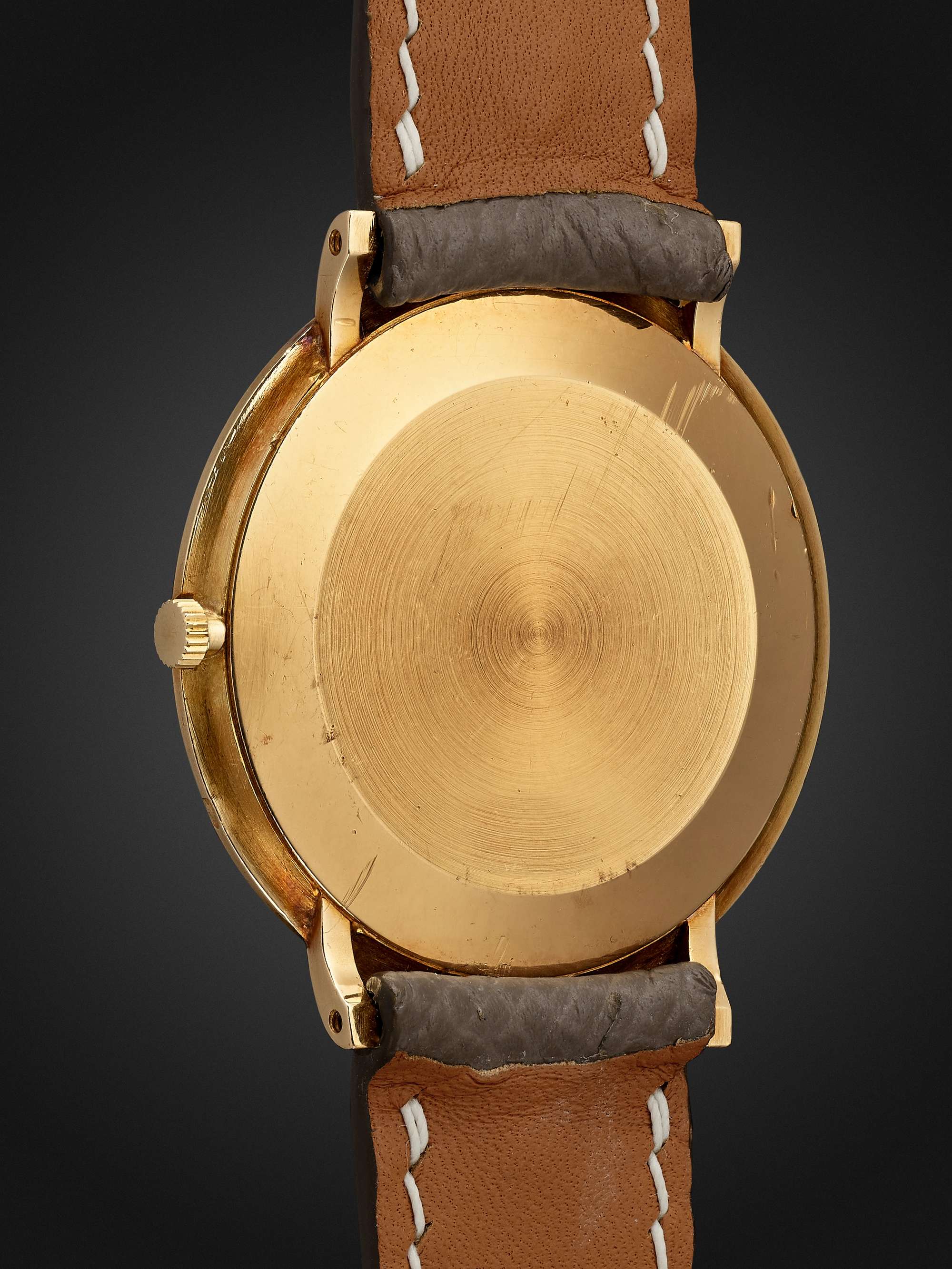 WATCH BROTHERS LONDON Vintage 1970s Piaget Ultra-Thin Tiger Eye Hand-Wound 31mm 18-Karat Gold and Leather Watch, Ref. No. 902