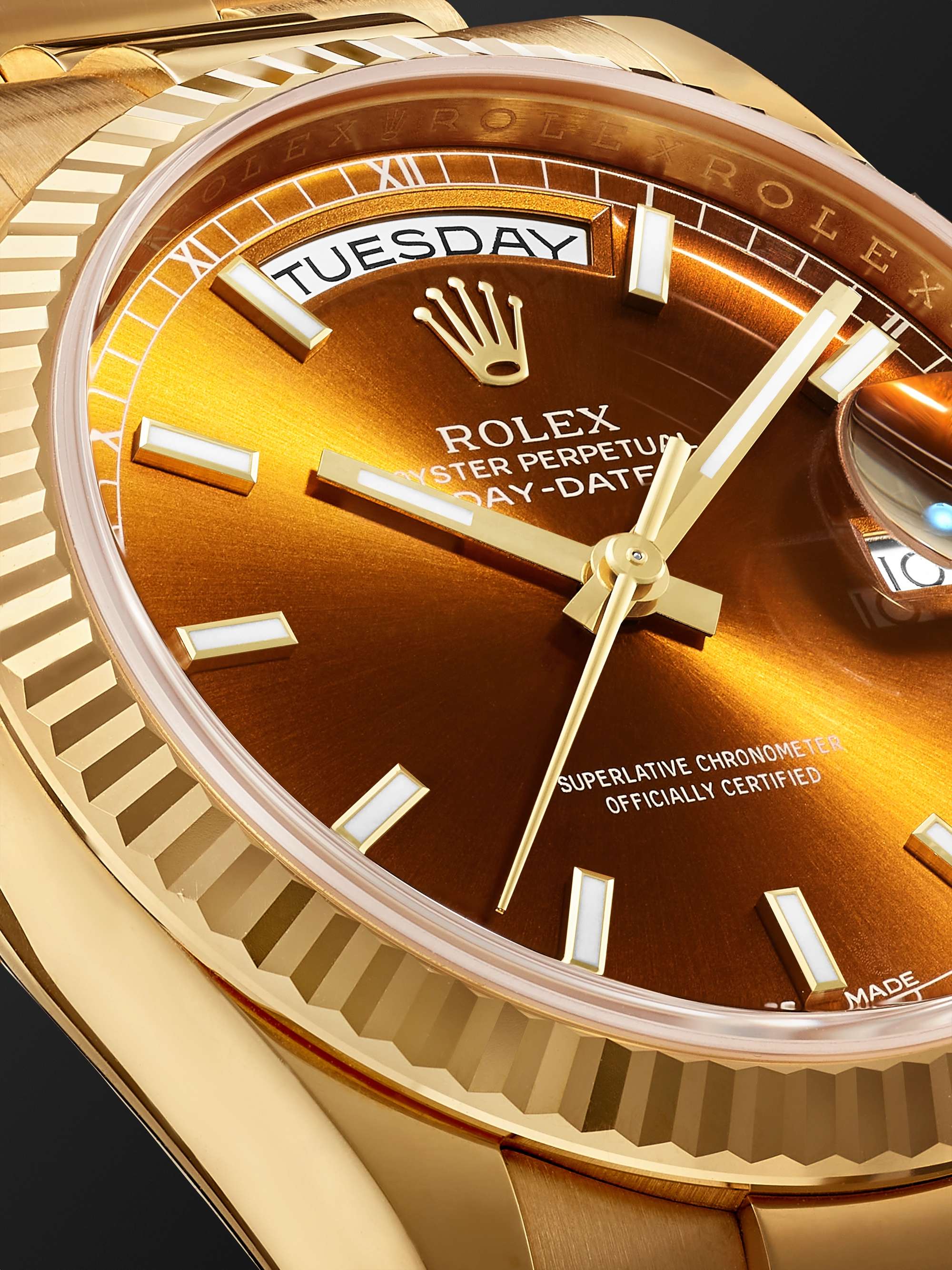 WATCH BROTHERS LONDON Pre-Owned 2018 Rolex Day-Date Automatic 36mm 18-Karat Gold Watch, Ref. No. 118238
