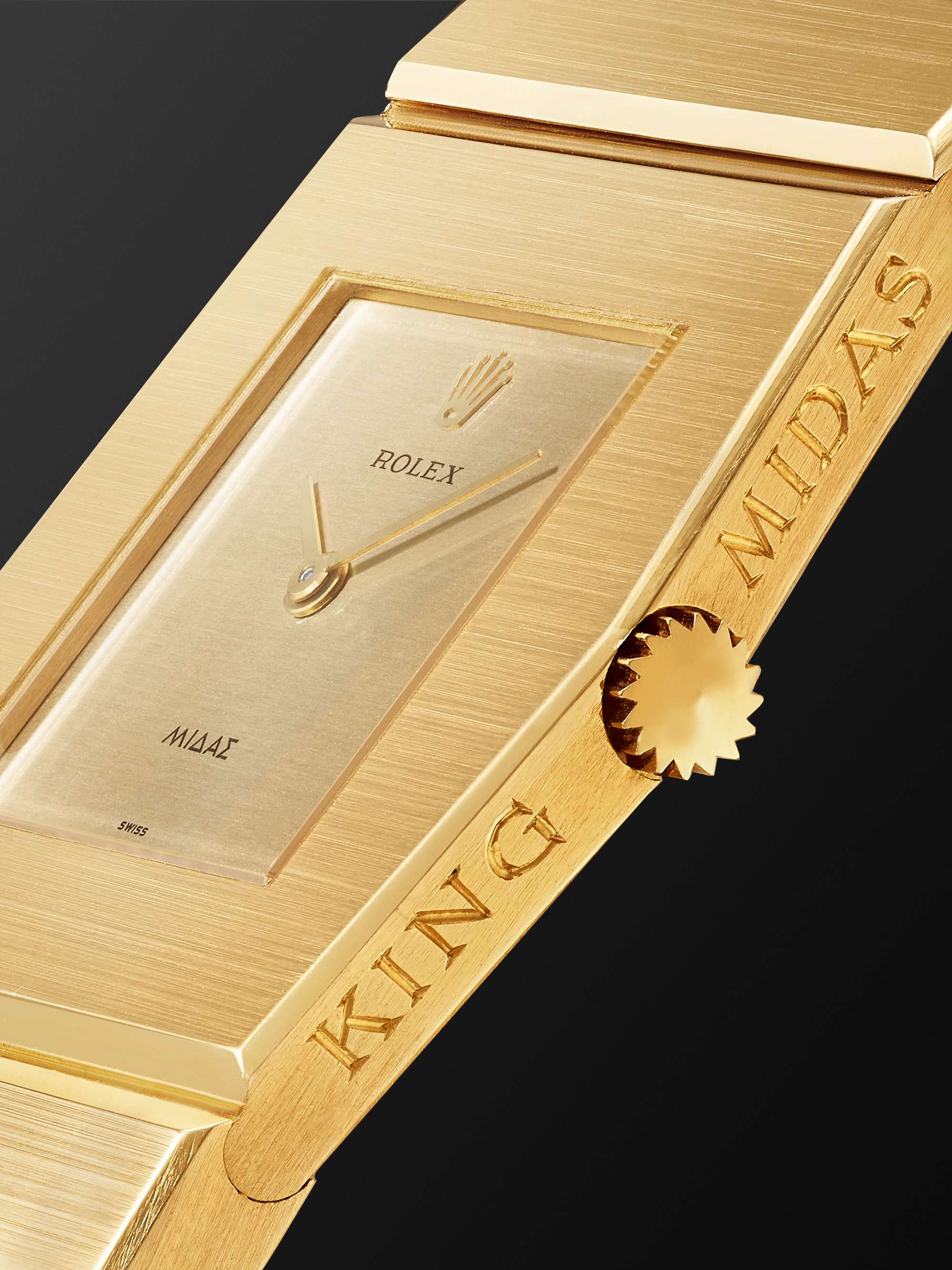 WATCH BROTHERS LONDON ساعة Rolex King Midas المملوكة مسبقاّ ويدوية التعبئة من الستينات من الذهب عيار 18 قيراط، الرقم المرجعي 9630