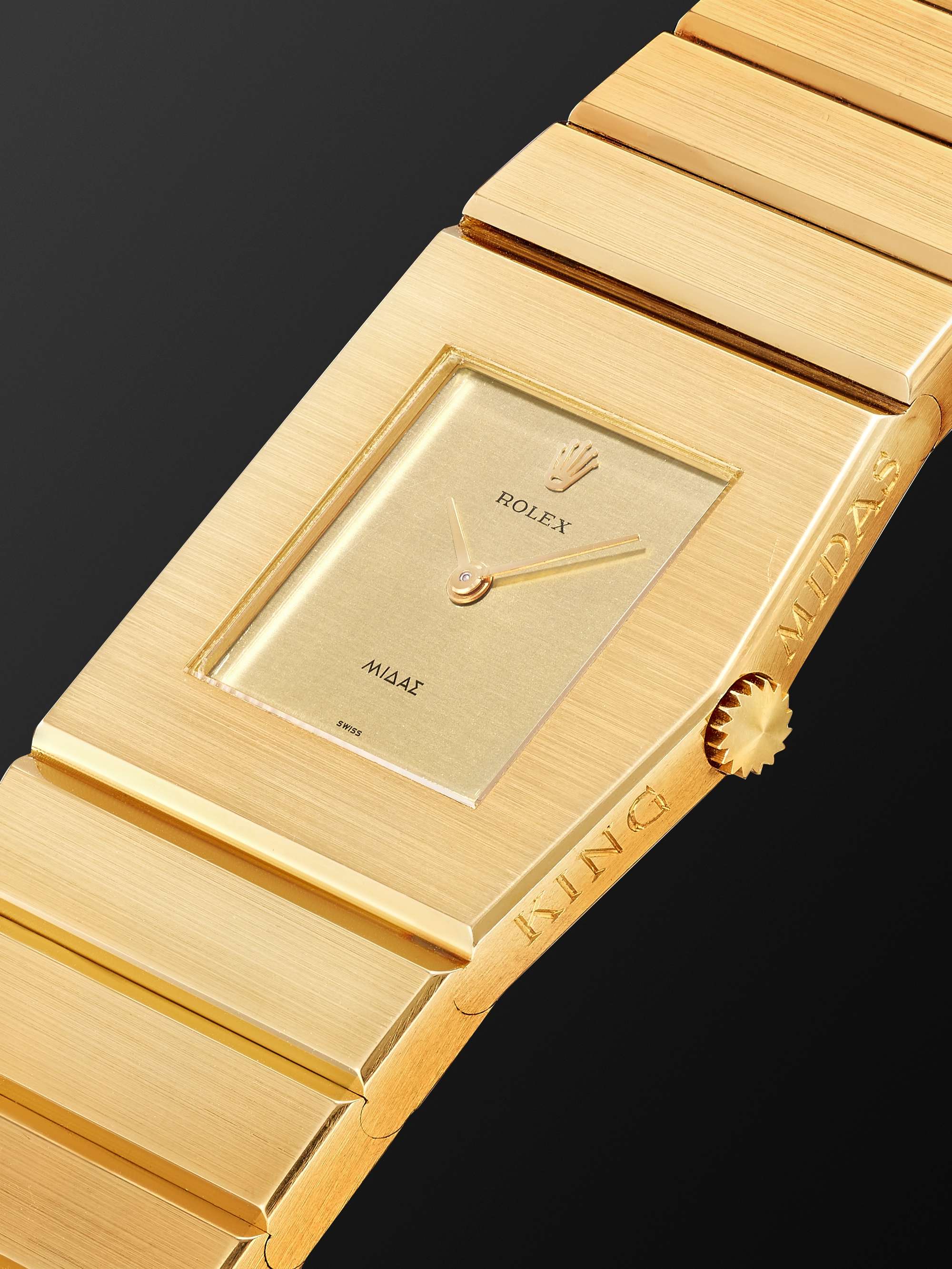 WATCH BROTHERS LONDON ساعة Rolex King Midas المملوكة مسبقاّ ويدوية التعبئة من الستينات من الذهب عيار 18 قيراط، الرقم المرجعي 9630