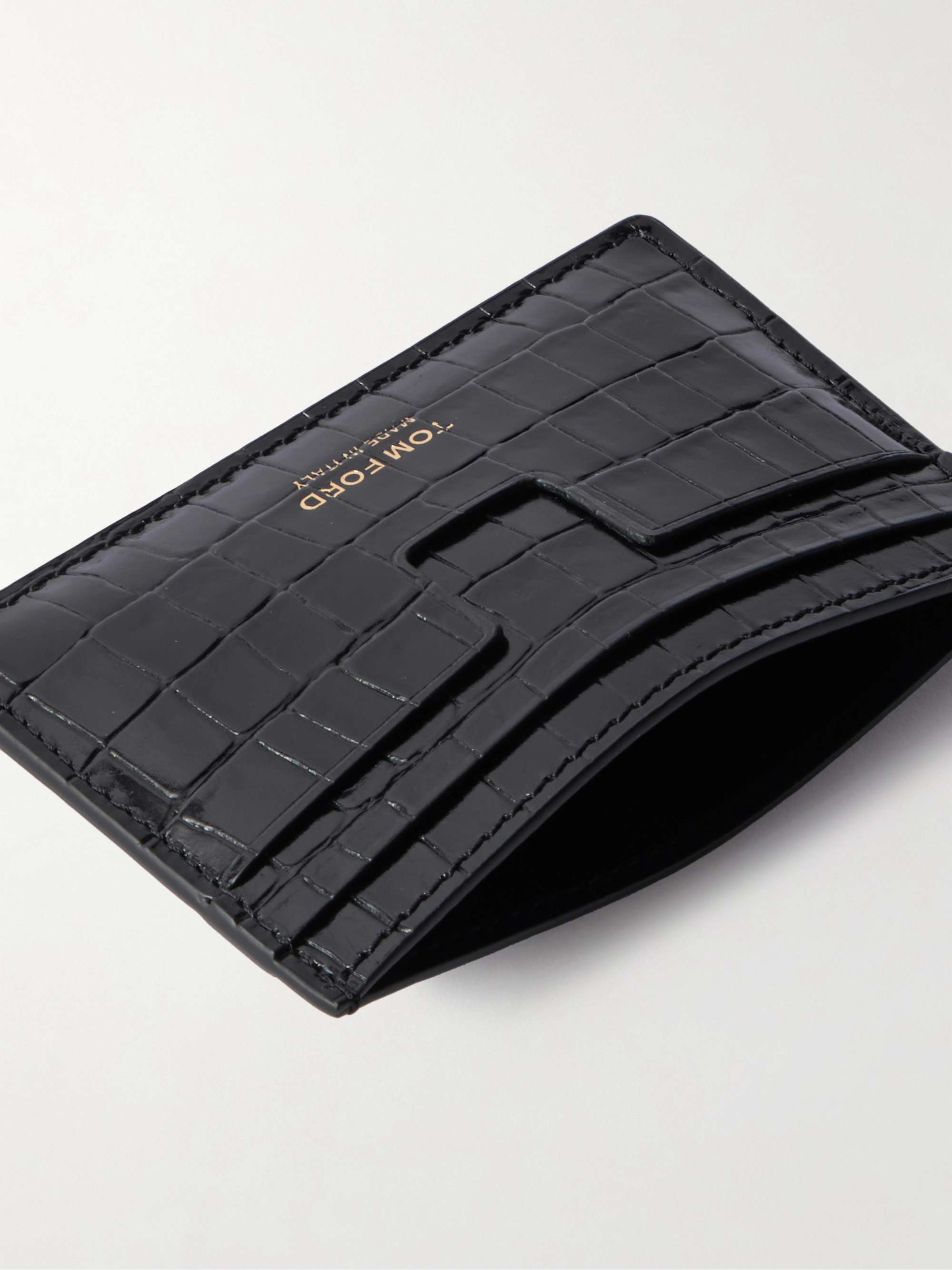TOM FORD Croc-Effect Leather Cardholder