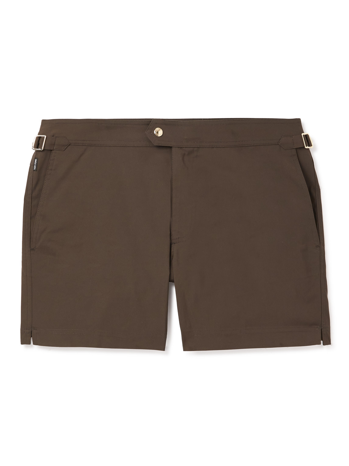 Tom Ford Slim-fit Short-length Swim Shorts In Brown