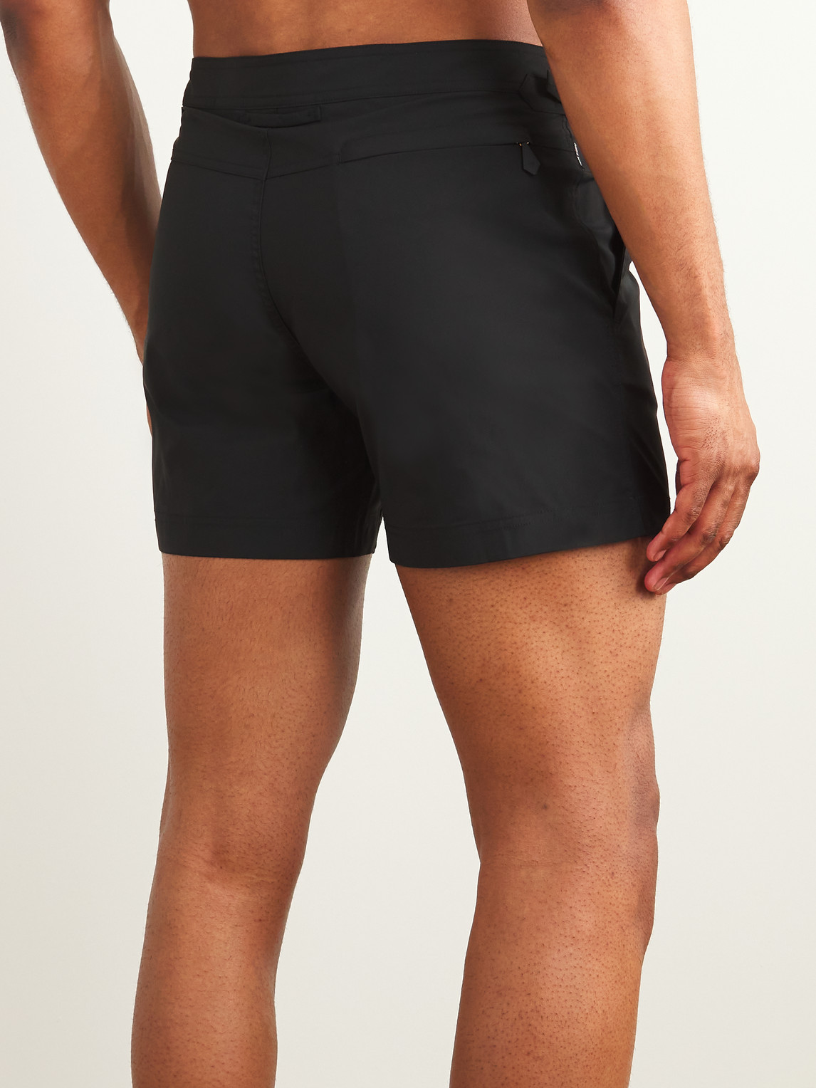 Shop Tom Ford Slim-fit Short-length Swim Shorts In Black