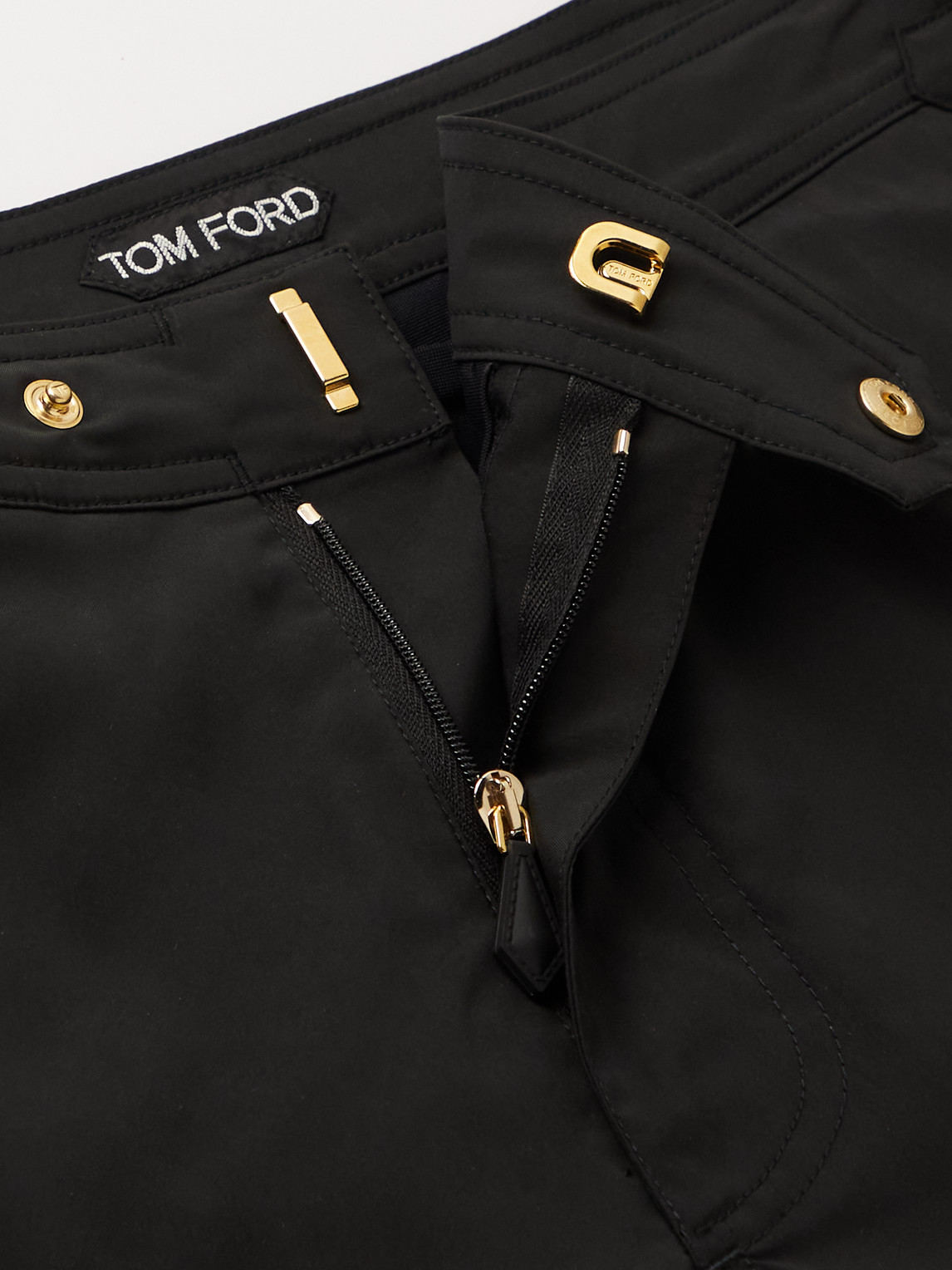 Shop Tom Ford Slim-fit Short-length Swim Shorts In Black