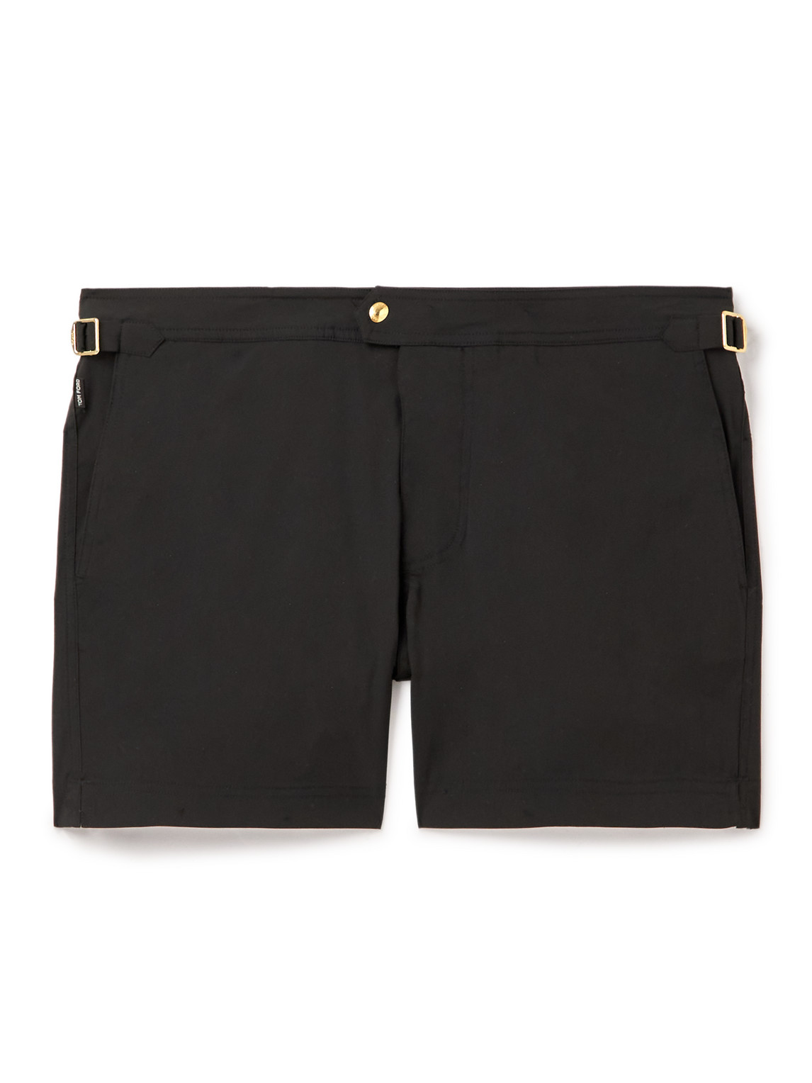 Shop Tom Ford Slim-fit Short-length Swim Shorts In Black