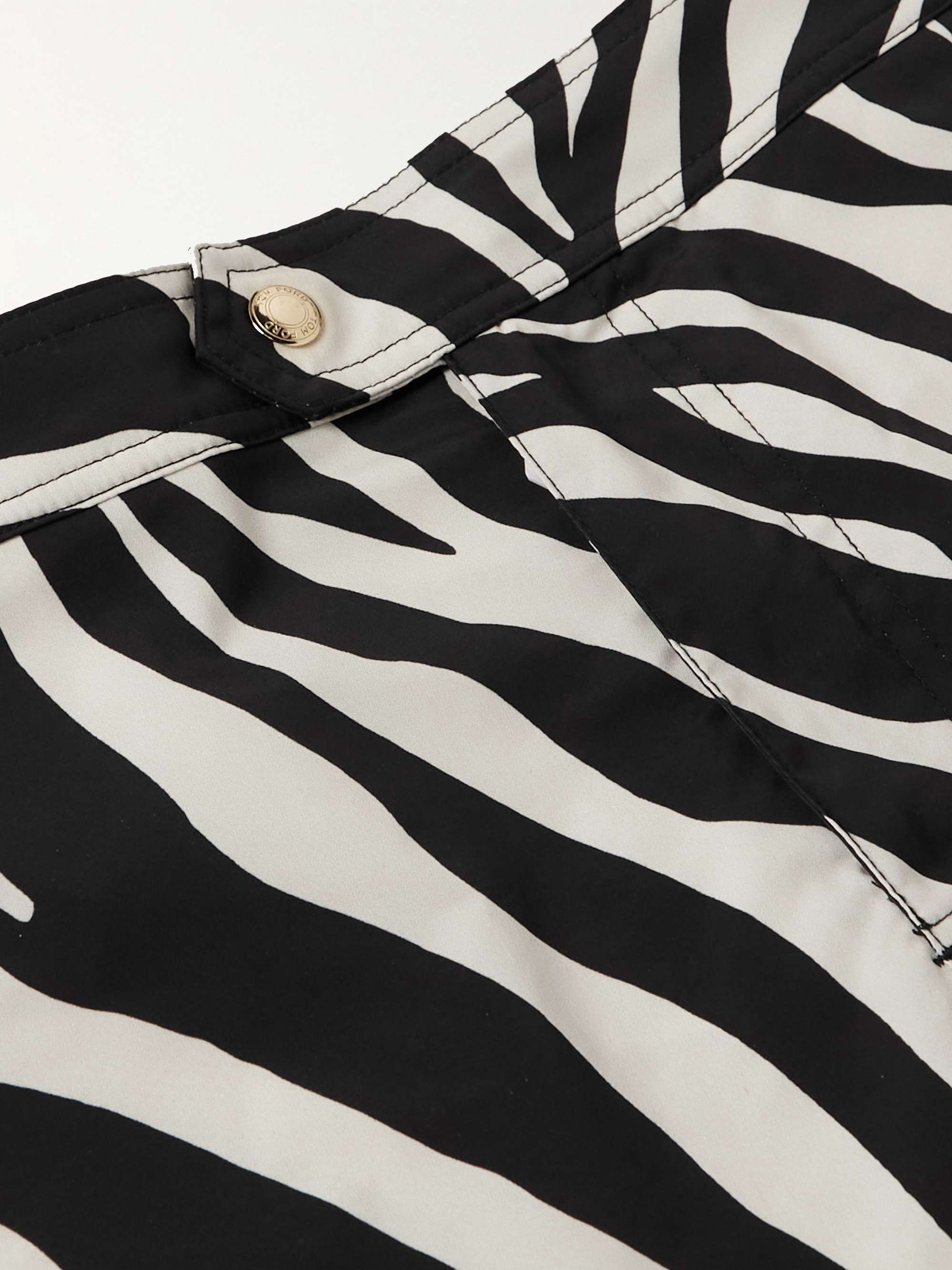 TOM FORD Slim-Fit Short-Length Zebra-Print Swim Shorts