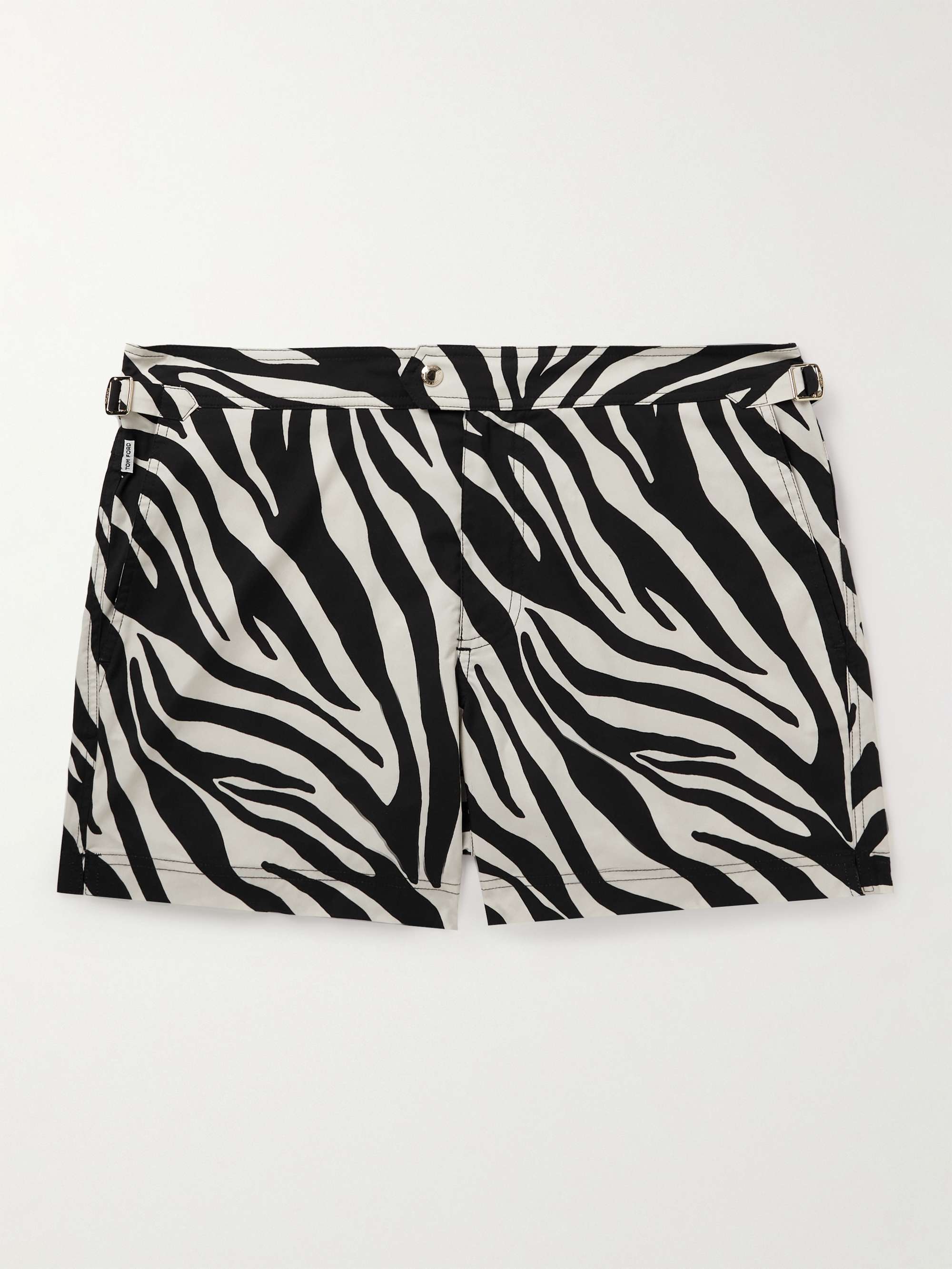 TOM FORD Slim-Fit Short-Length Zeba-Print Swim Shorts