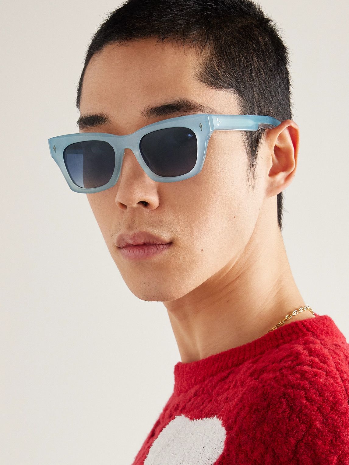 Shop Jacques Marie Mage Dealan Square-frame Acetate Sunglasses In Blue