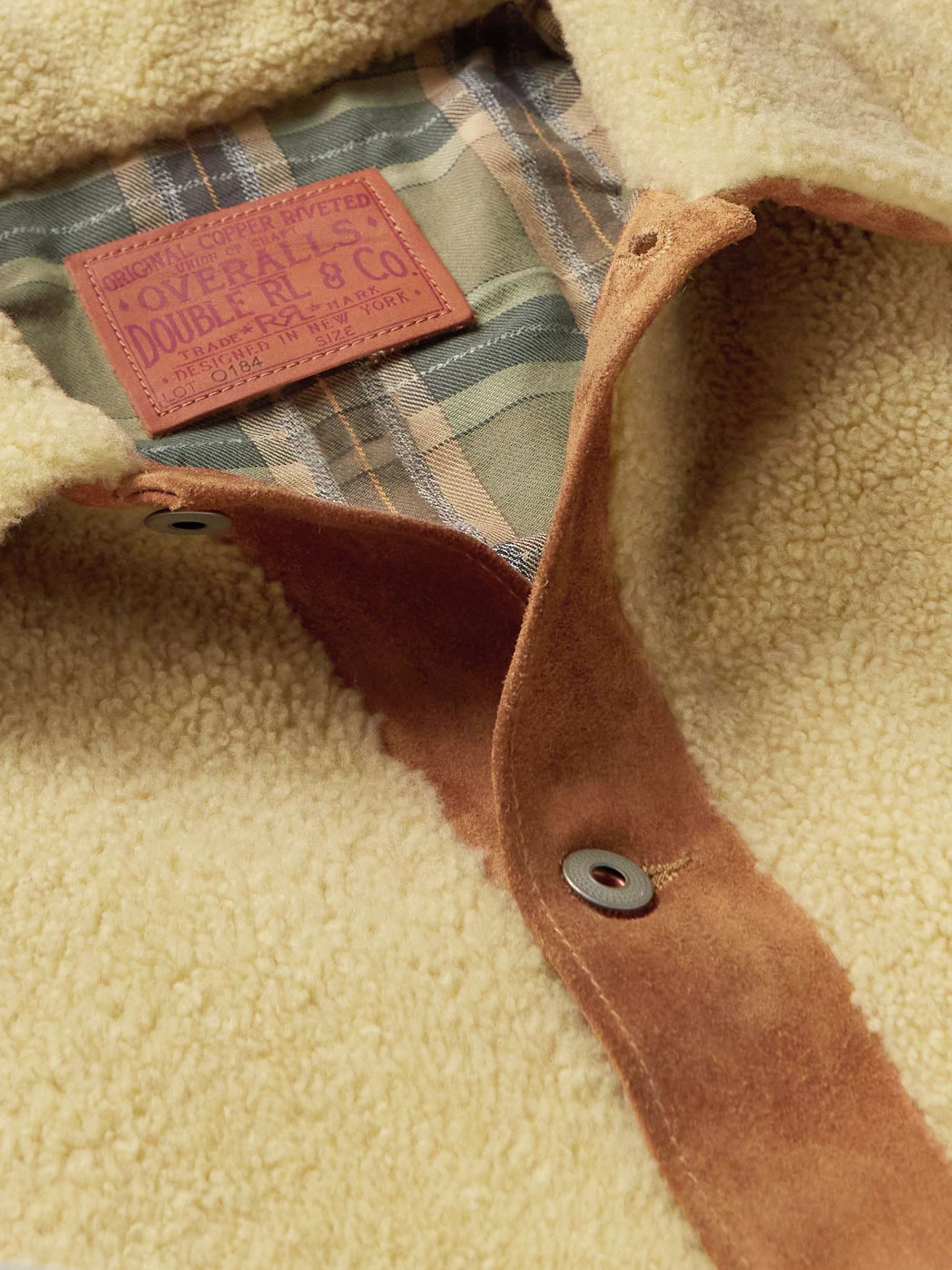 RRL Panelled Shearling-Lined Suede Jacket