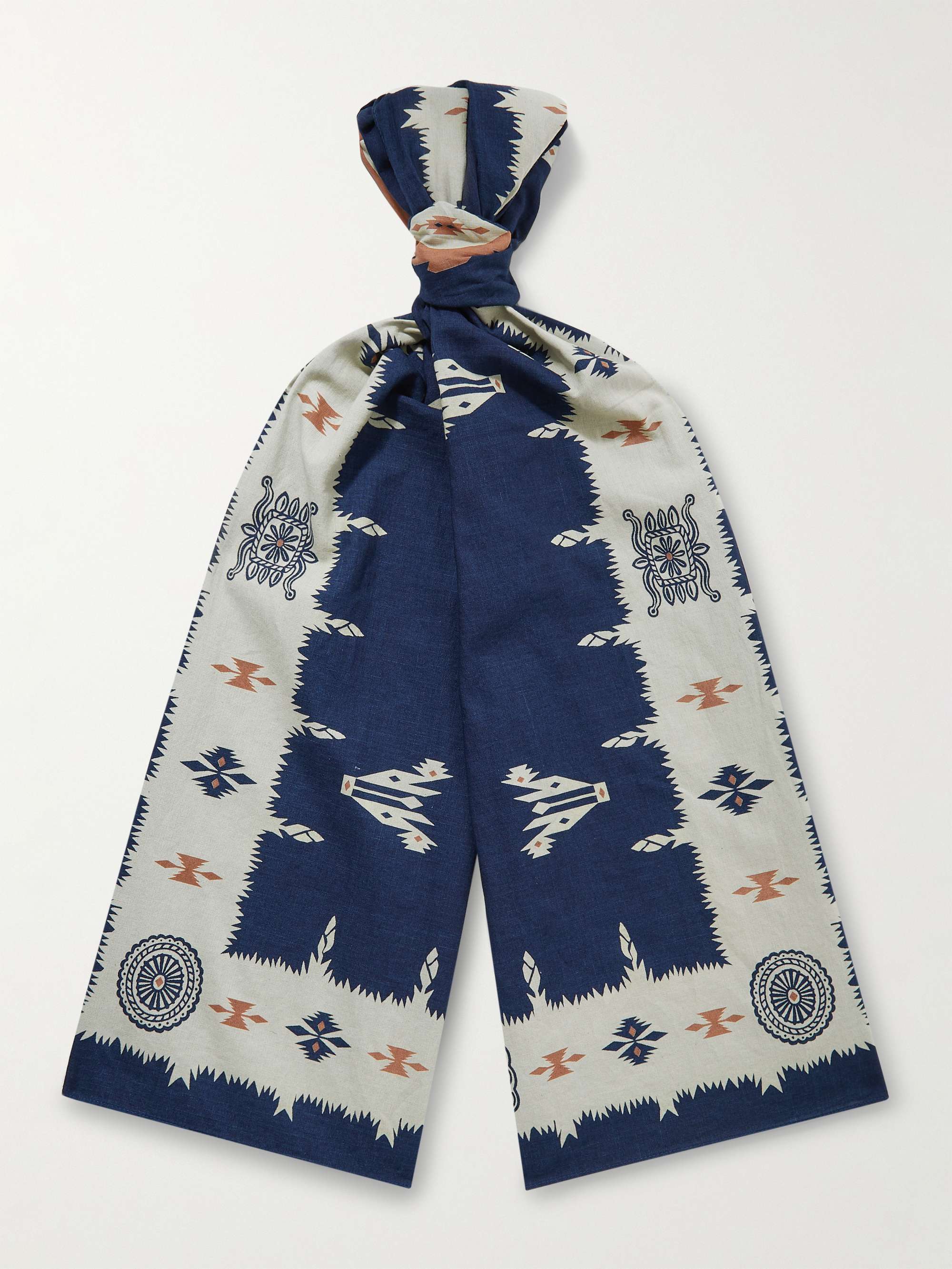 RRL Payson Printed Cotton-Voile Scarf