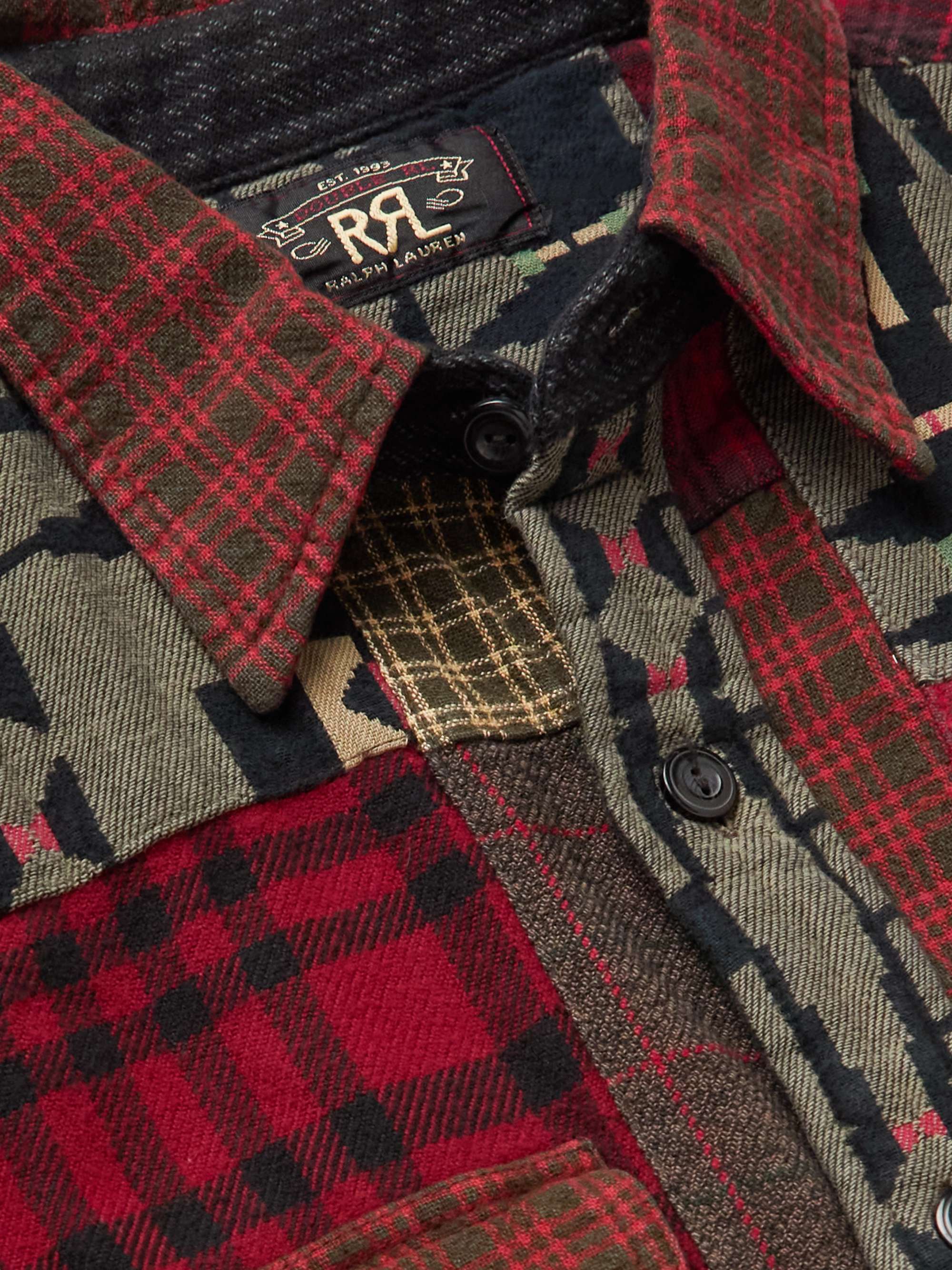 RRL Patchwork Cotton and Linen-Blend Shirt