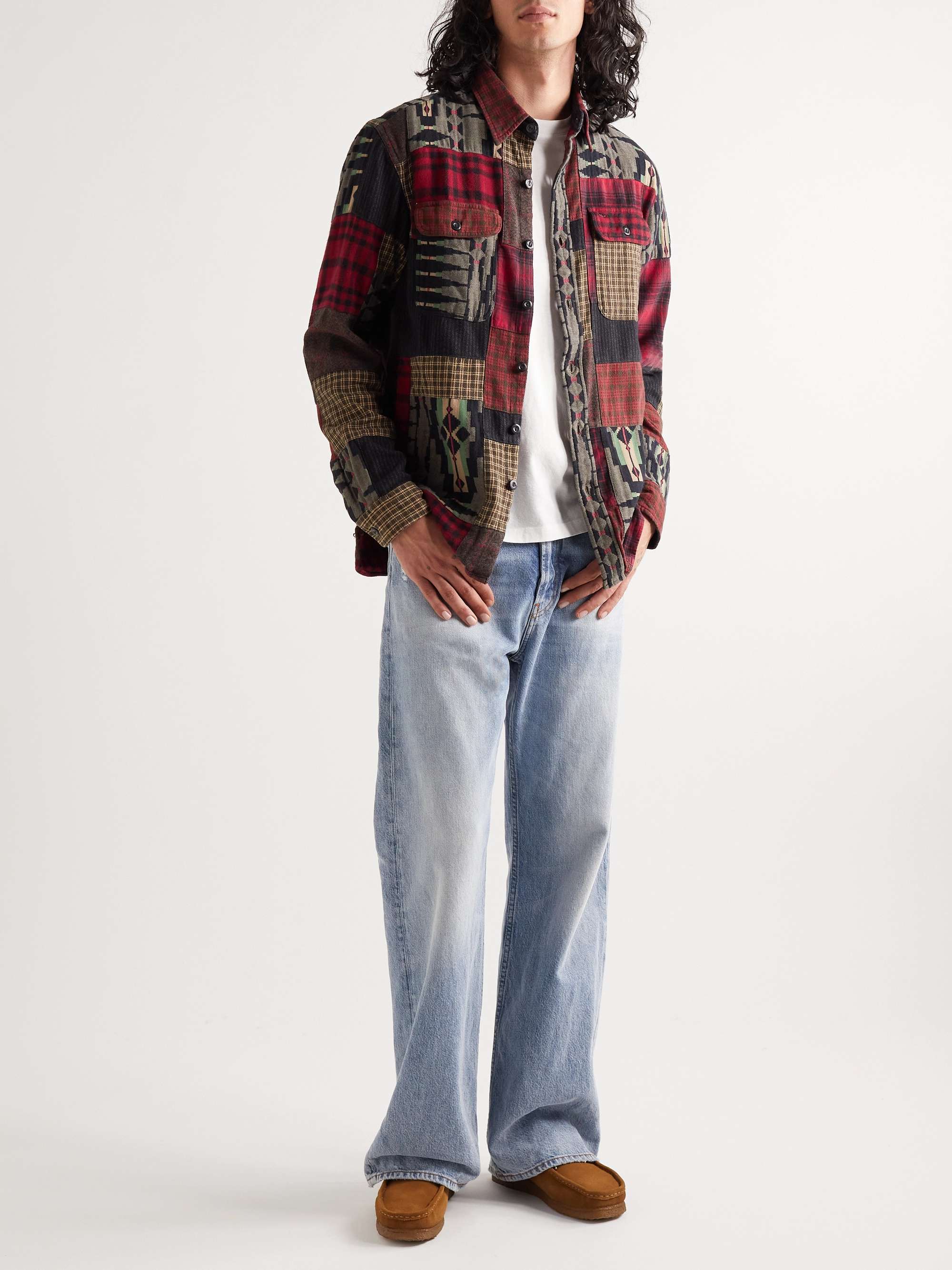 RRL Patchwork Cotton and Linen-Blend Shirt
