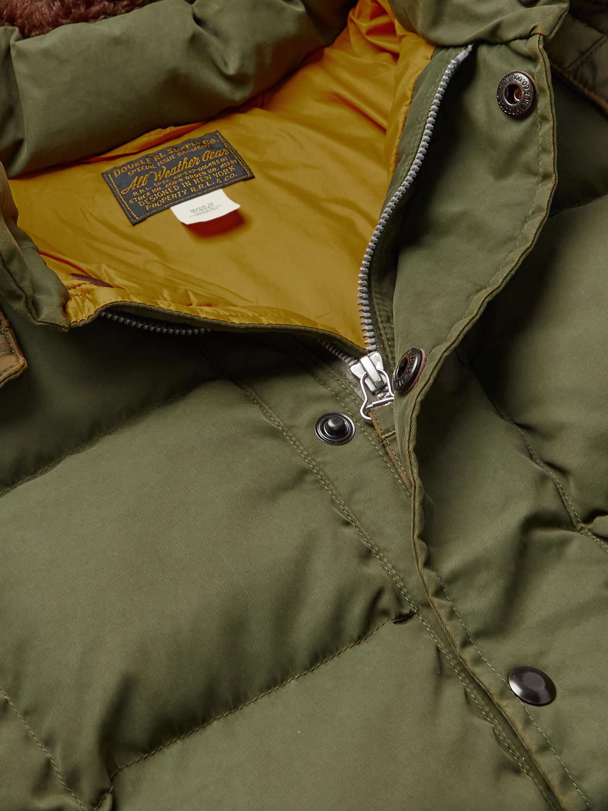 RRL Padded Recycled-Shell Hooded Jacket