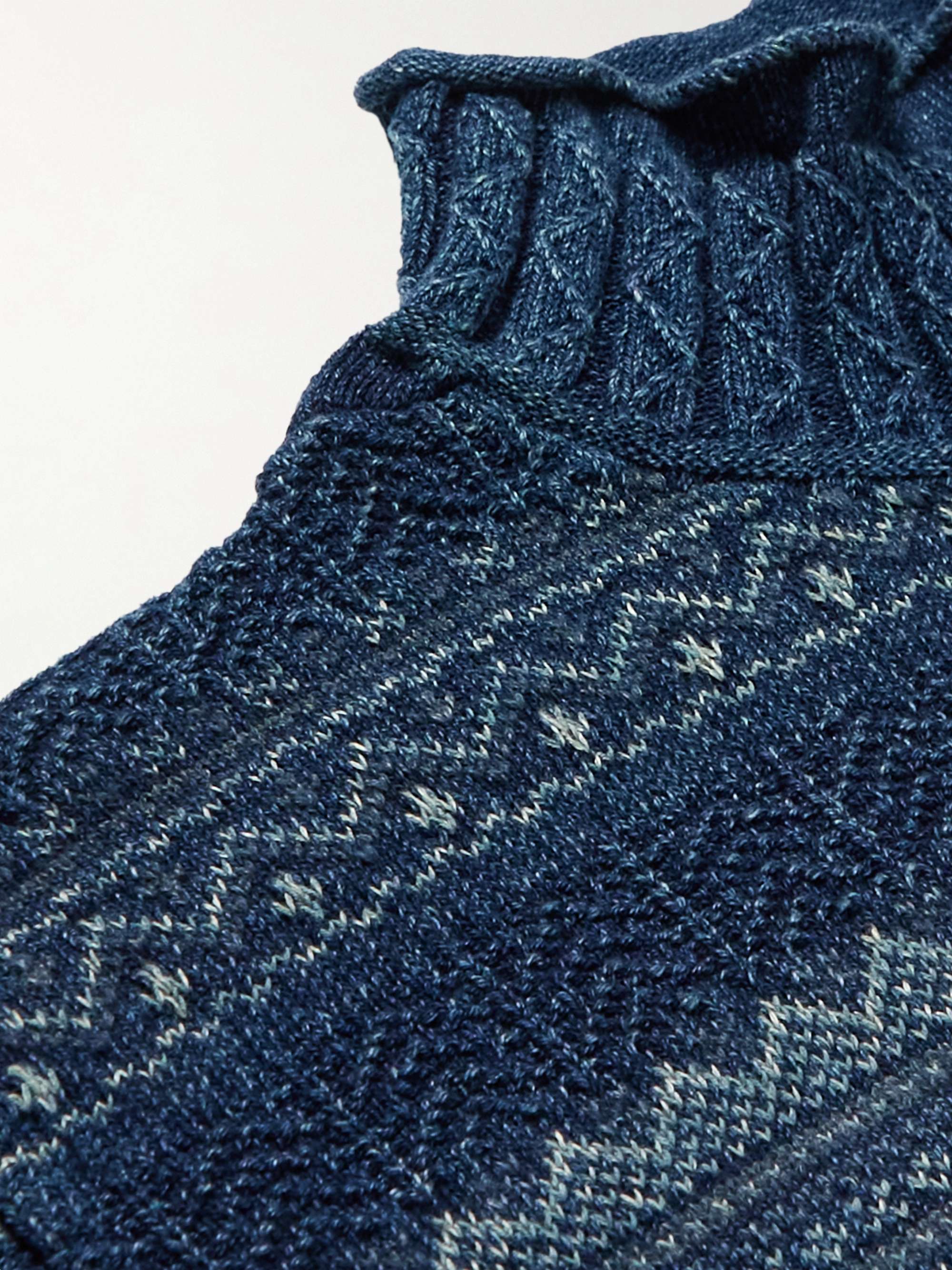 RRL Fair Isle Cotton and Linen-Blend Rollneck Sweater