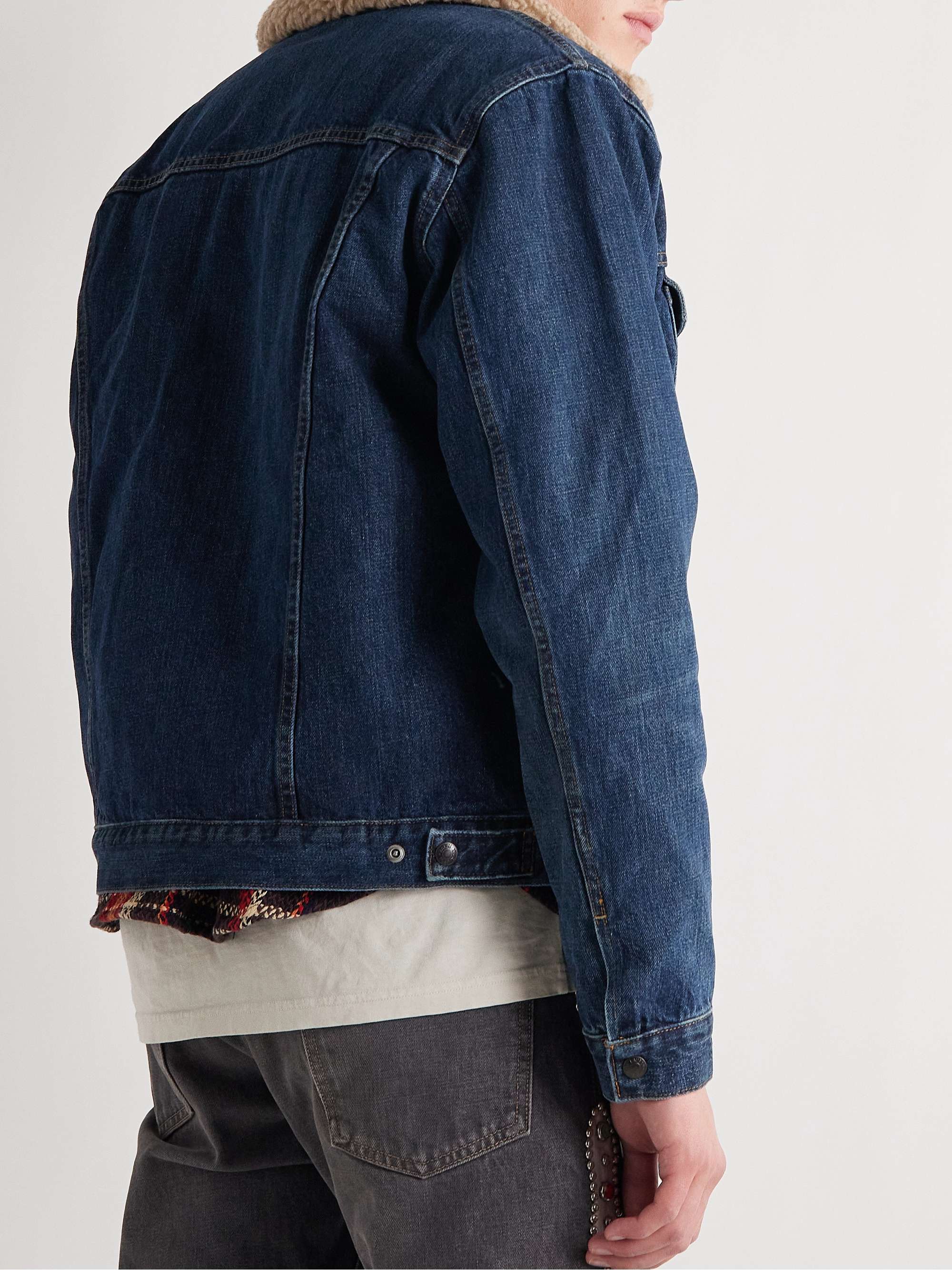RRL Fleece-Trimmed Denim Trucker Jacket