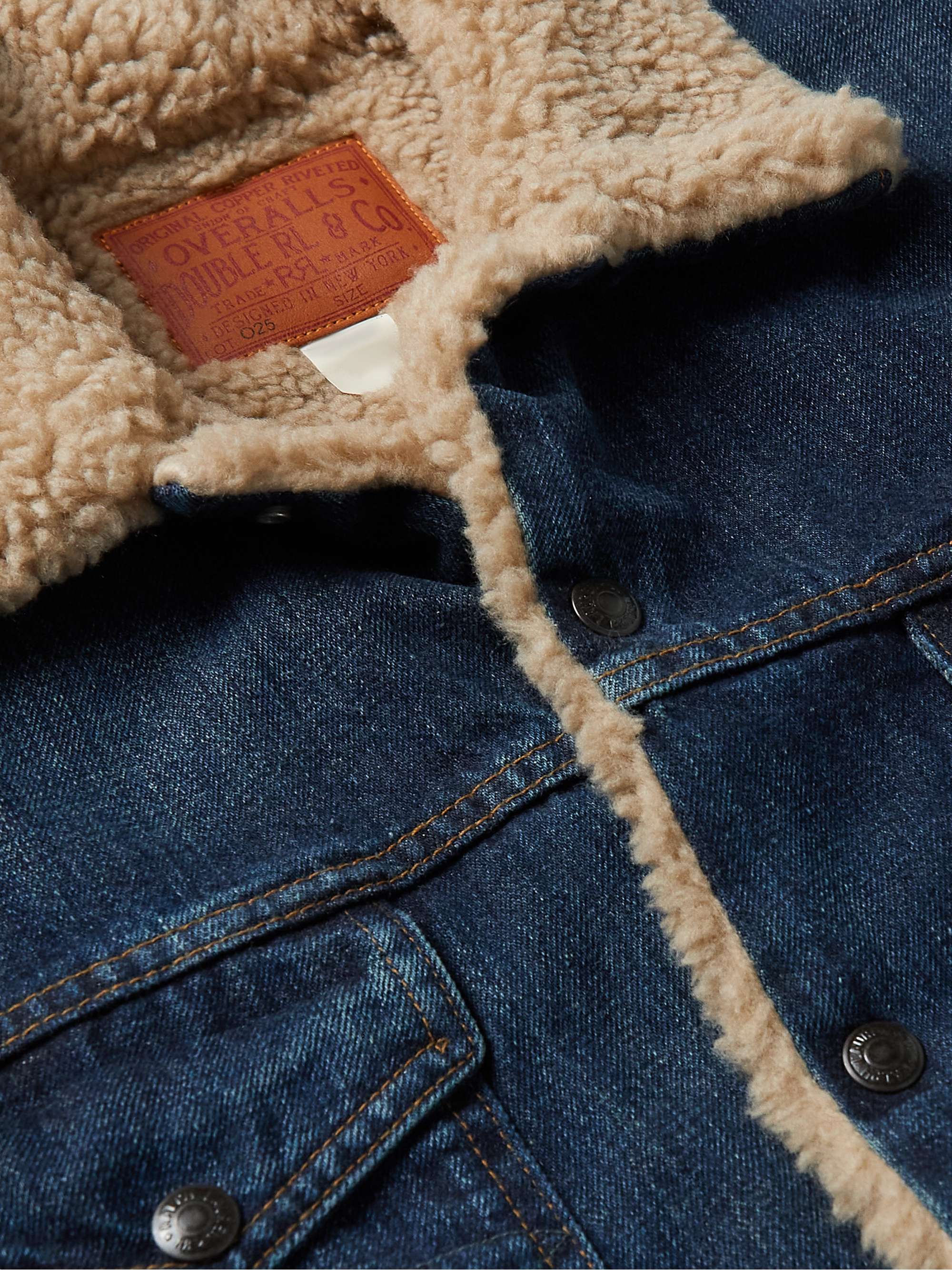 RRL Fleece-Trimmed Denim Trucker Jacket