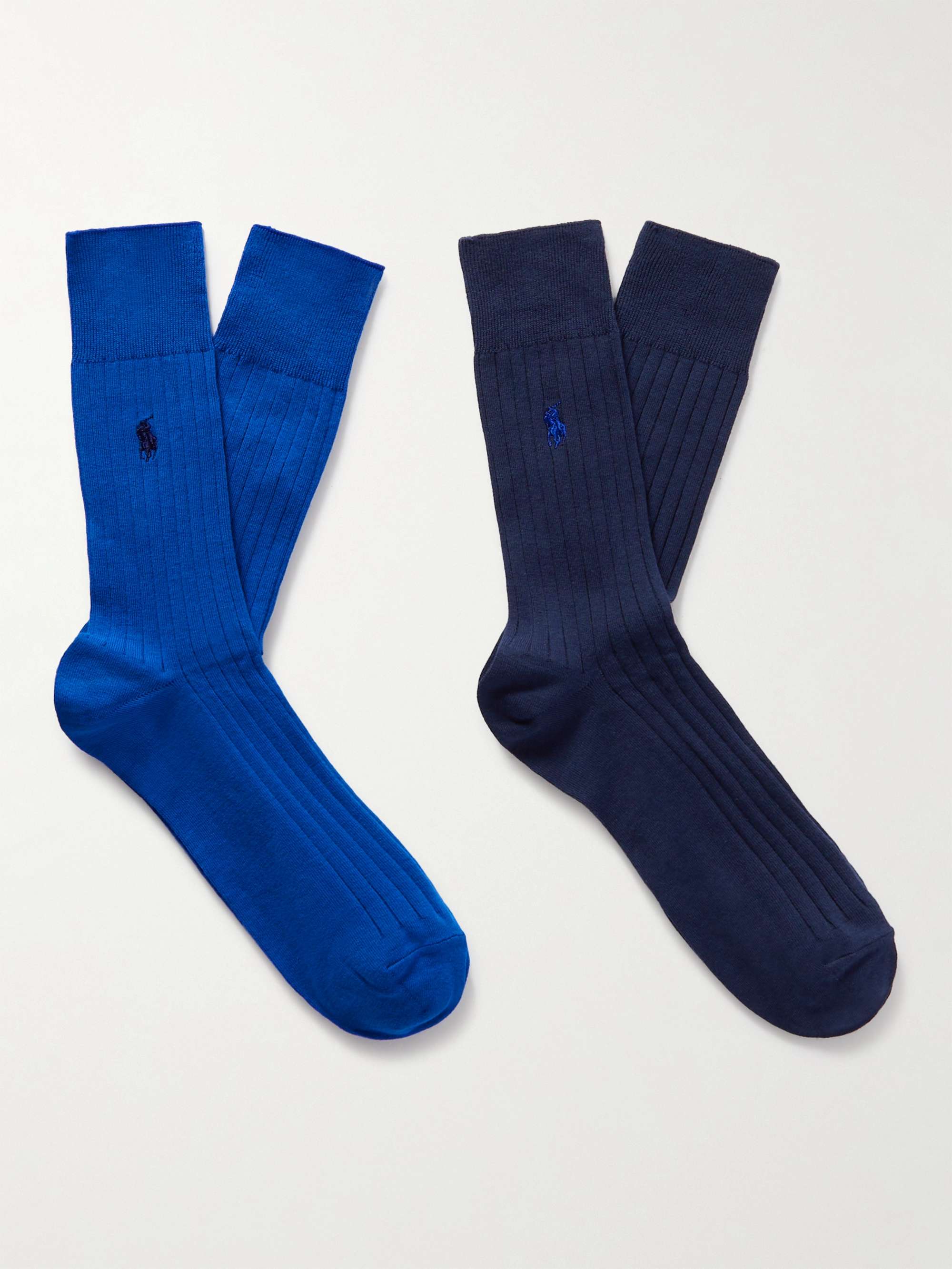 POLO RALPH LAUREN Egypt Two-Pack Ribbed Cotton-Blend Sock