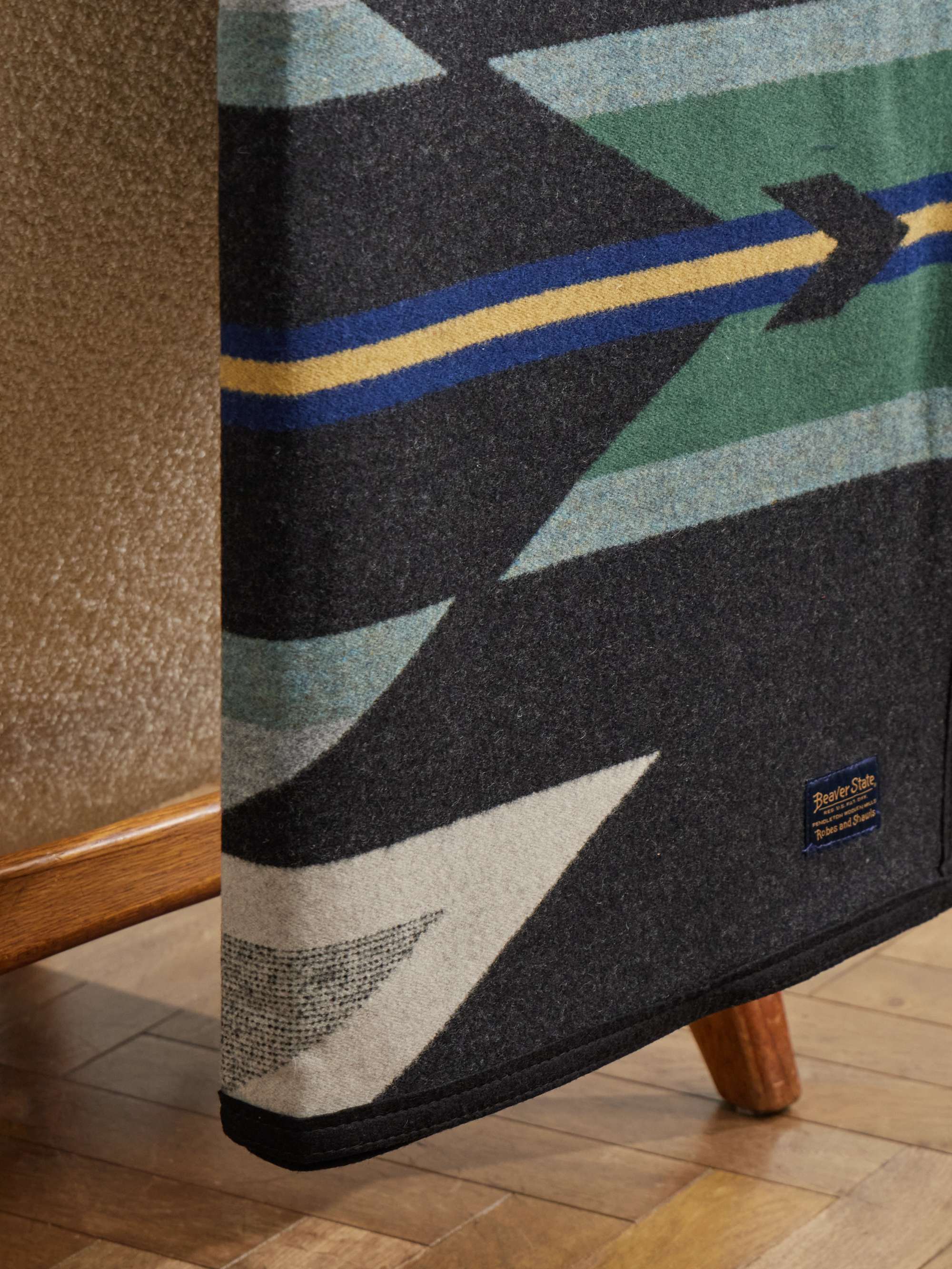 PENDLETON Wyeth Virgin Wool and Cotton-Blend Jacquard Blanket