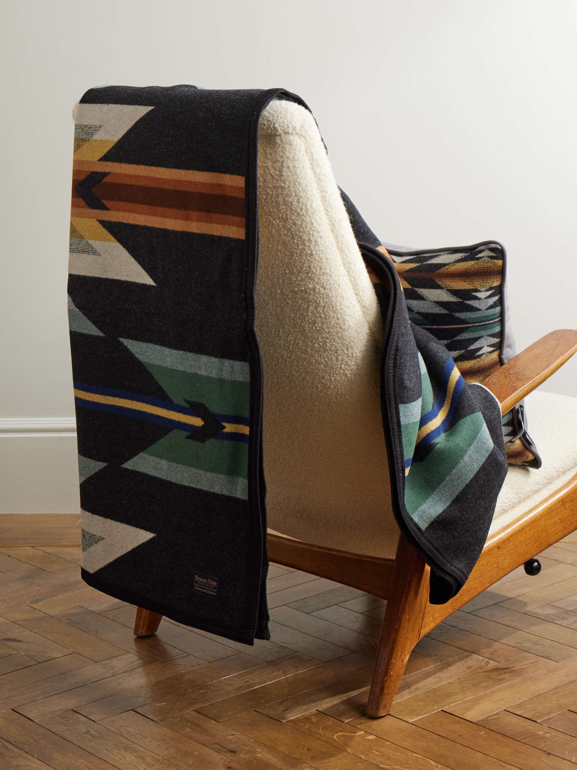 PENDLETON Wyeth Virgin Wool and Cotton-Blend Jacquard Blanket