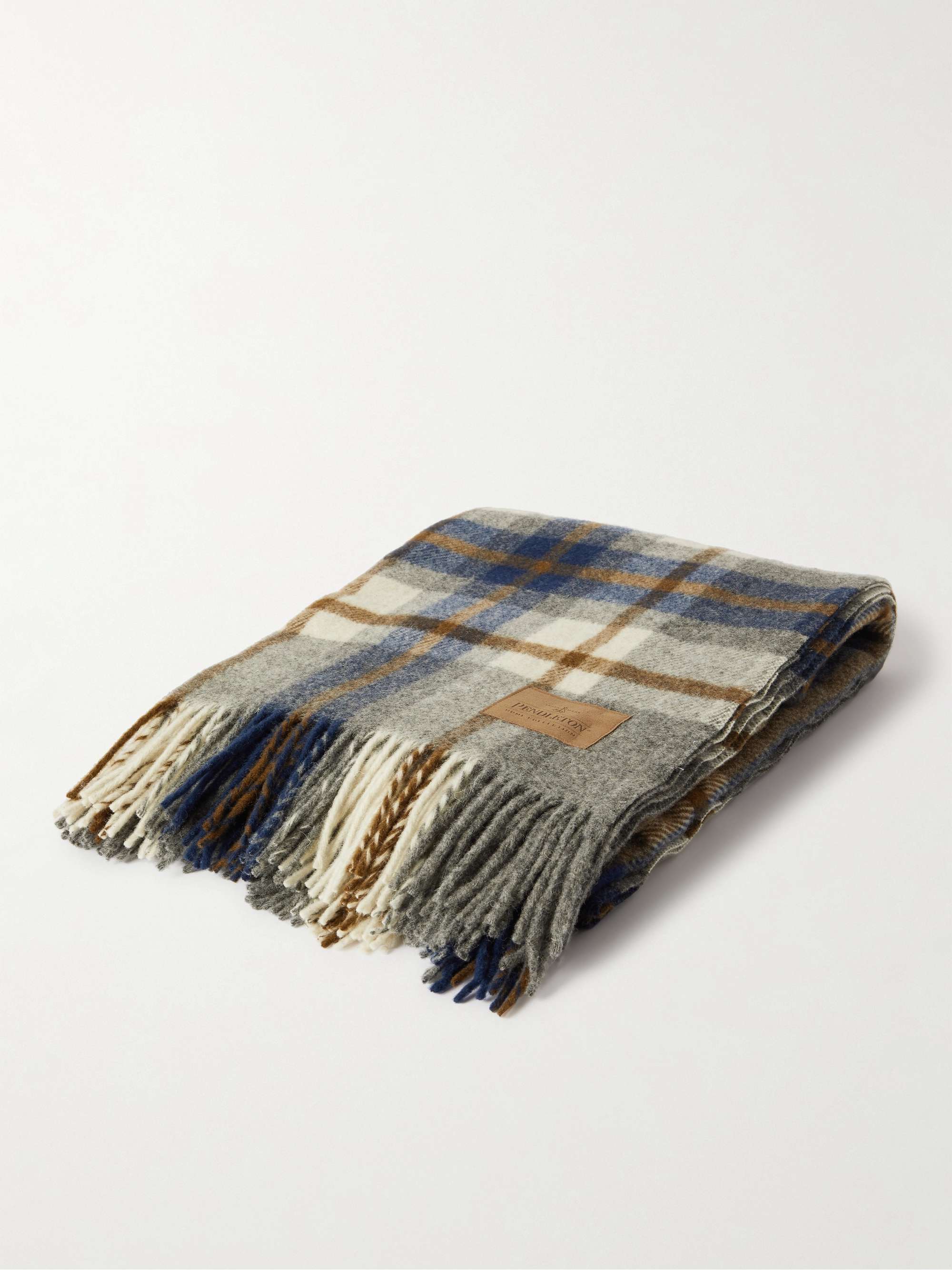 PENDLETON بطانية من الصوف البكر بنقشة المربعات وبأهداب