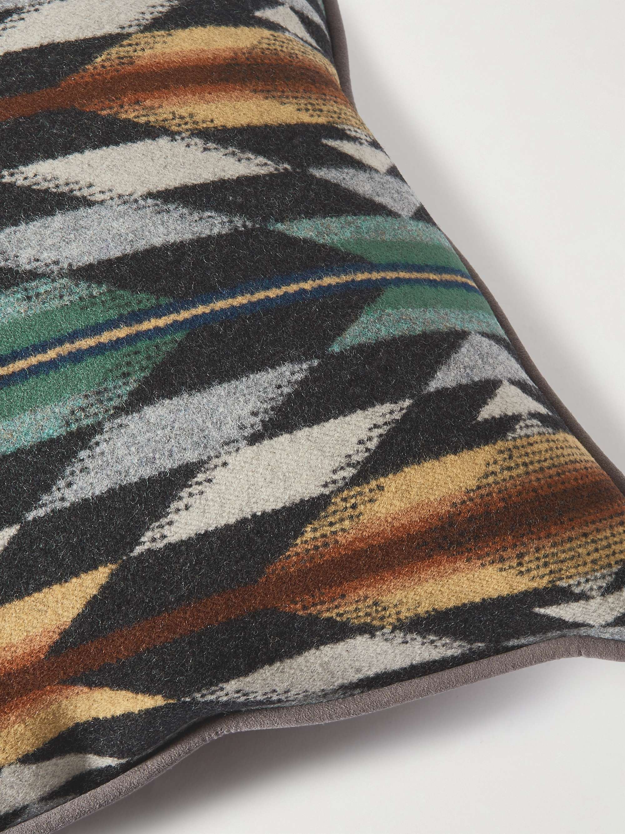 PENDLETON Wyeth Trail Ultrasuede®-Trimmed Wool-Blend Jacquard Cushion