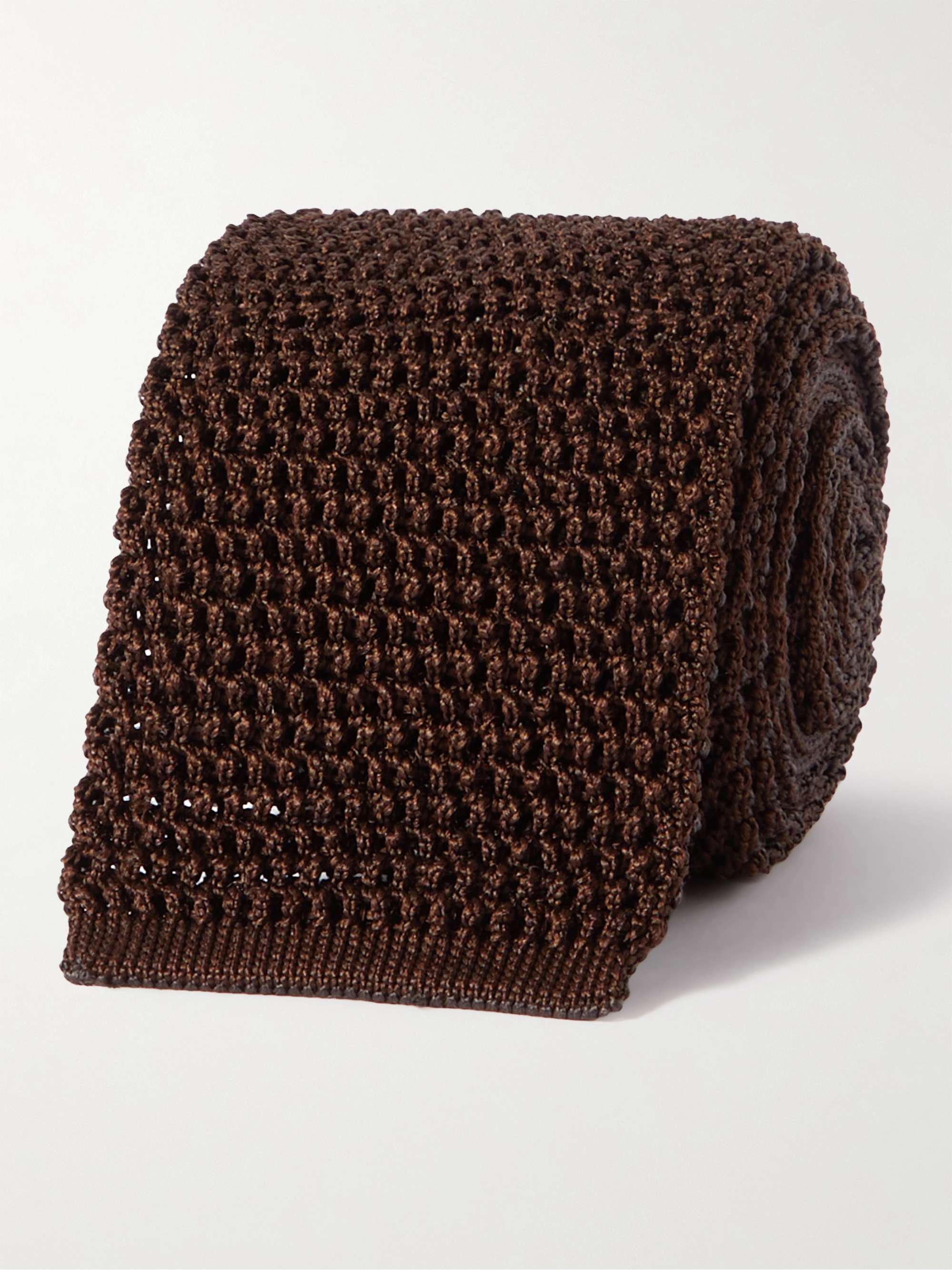 TOM FORD 7.5cm Knitted Silk Tie,Brown