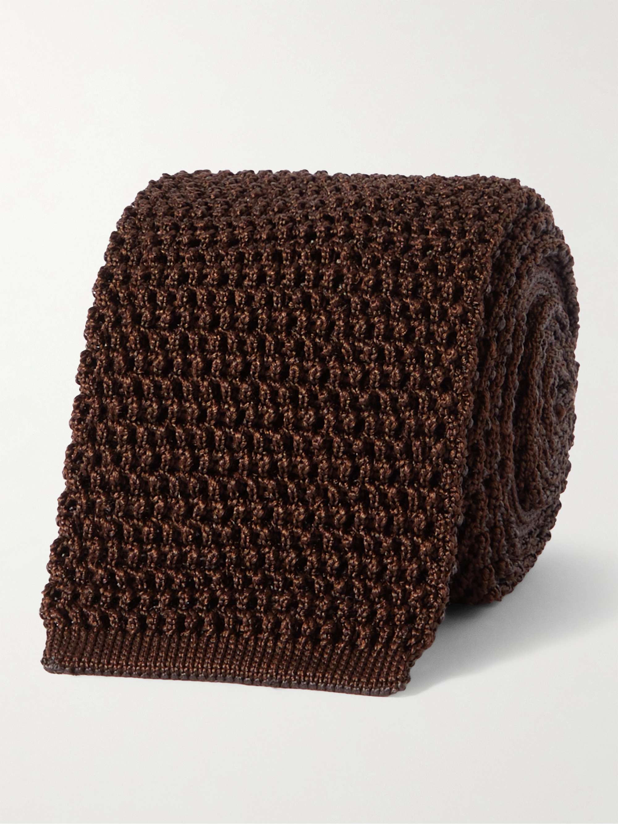 TOM FORD 7.5cm Knitted Silk Tie,Brown