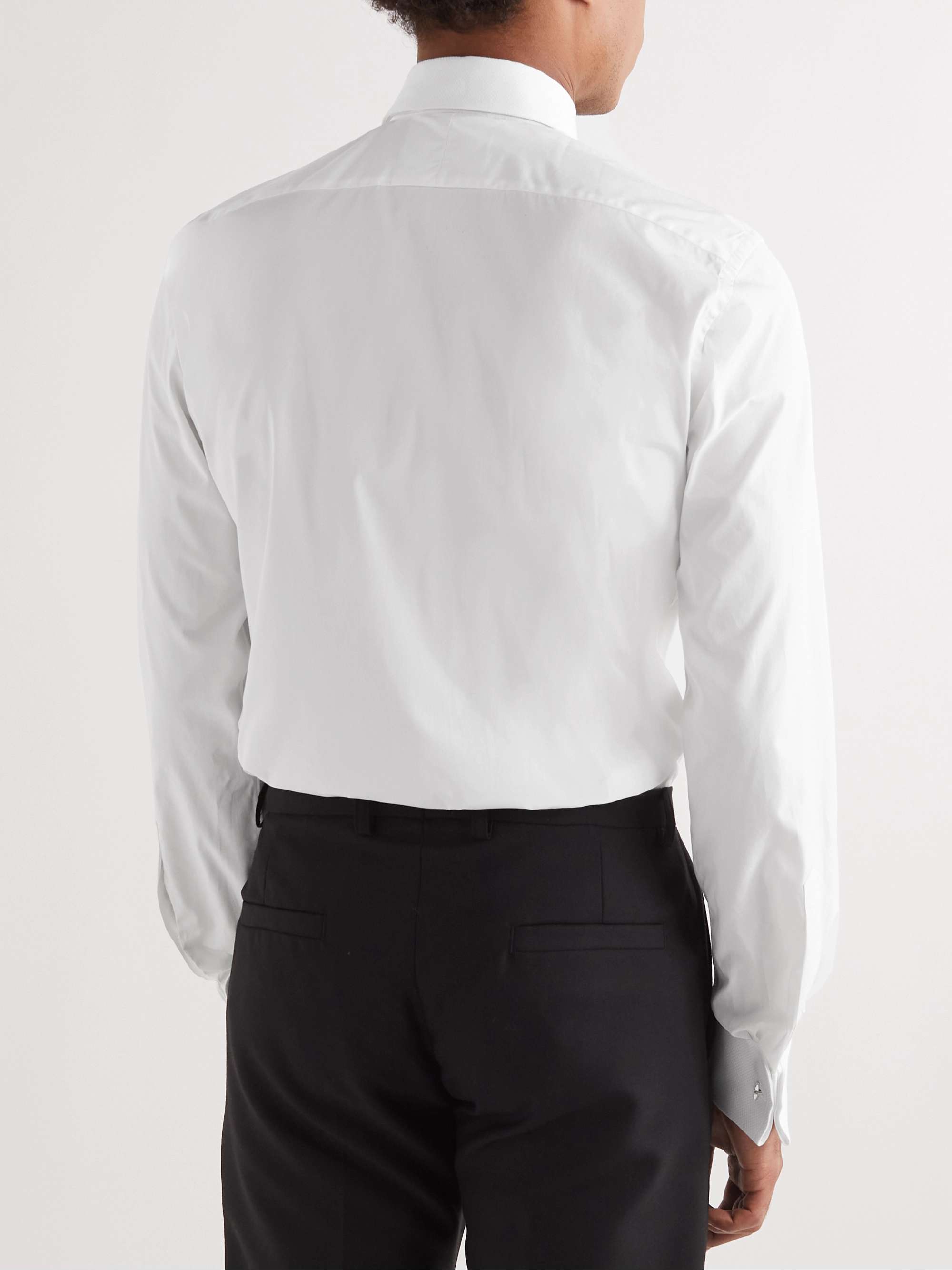 TOM FORD Double-Cuff Cotton-Piqué Tuxedo Shirt