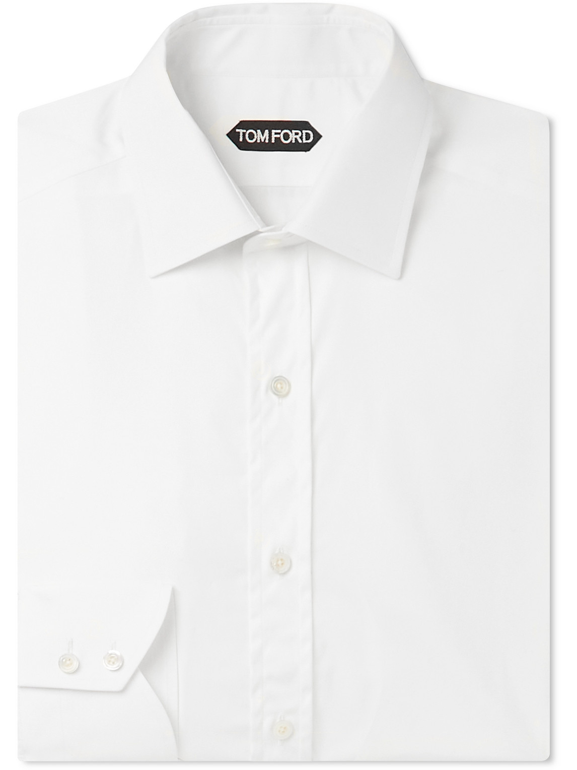 Tom Ford Slim Fit Solid Cotton Poplin Button-up Shirt In White