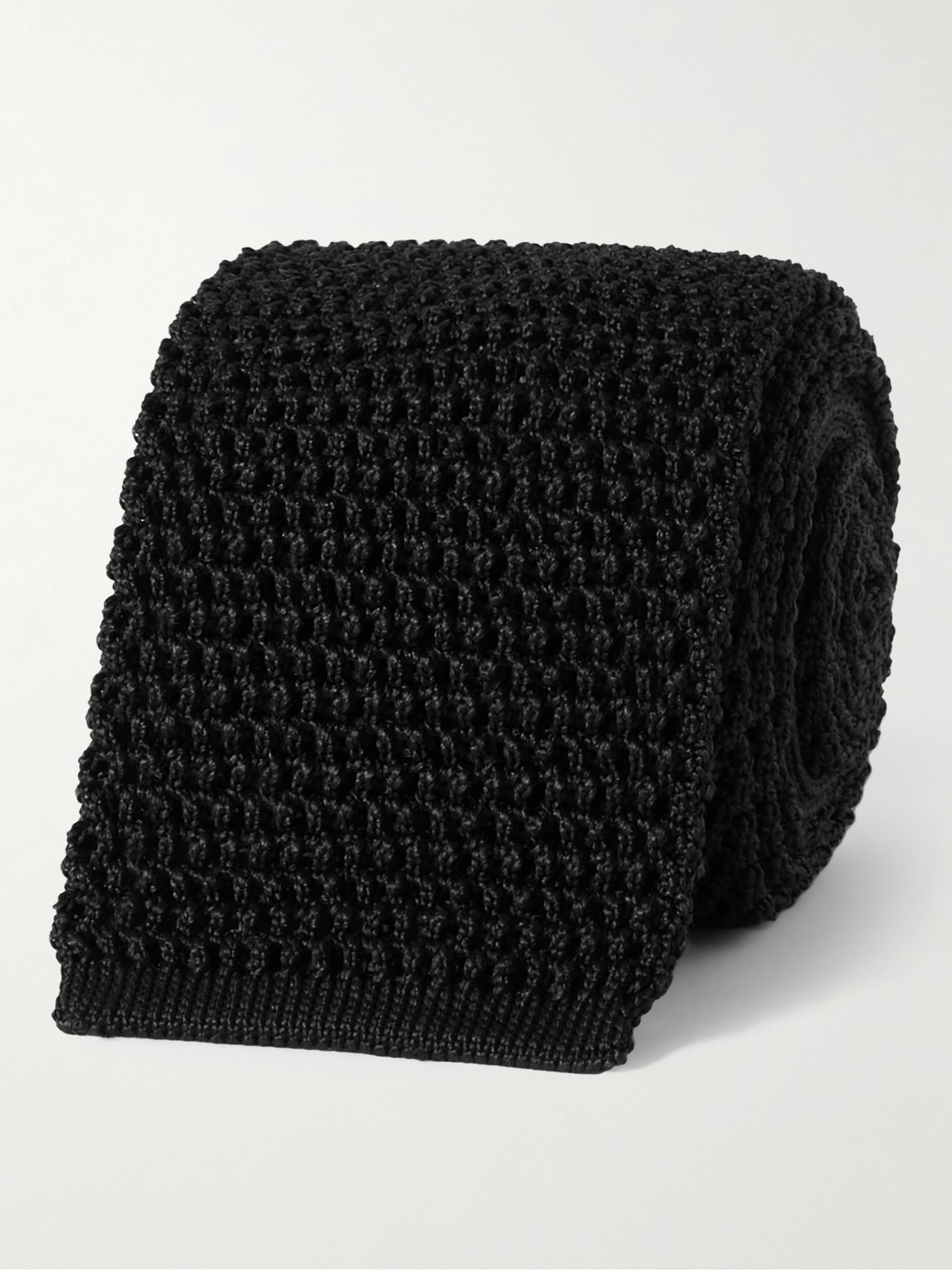 Tom Ford 7.5cm Knitted Silk Tie In Asphalt