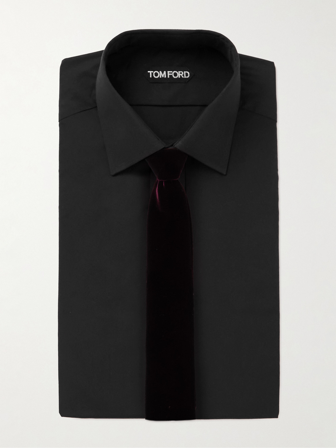 Shop Tom Ford Slim-fit Cotton-poplin Shirt In Black