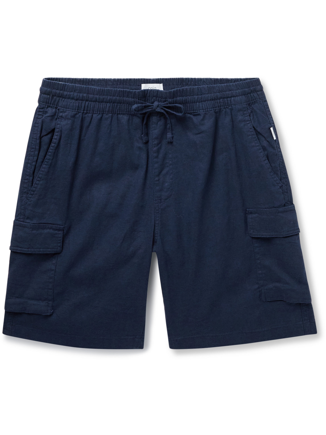 Onia Stretch Linen Pull On Cargo Shot In Blue