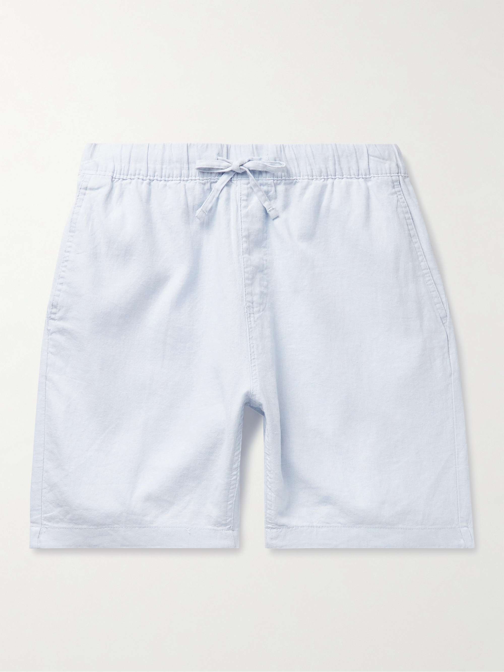 ONIA Straight-Leg Linen-Blend Drawstring Shorts