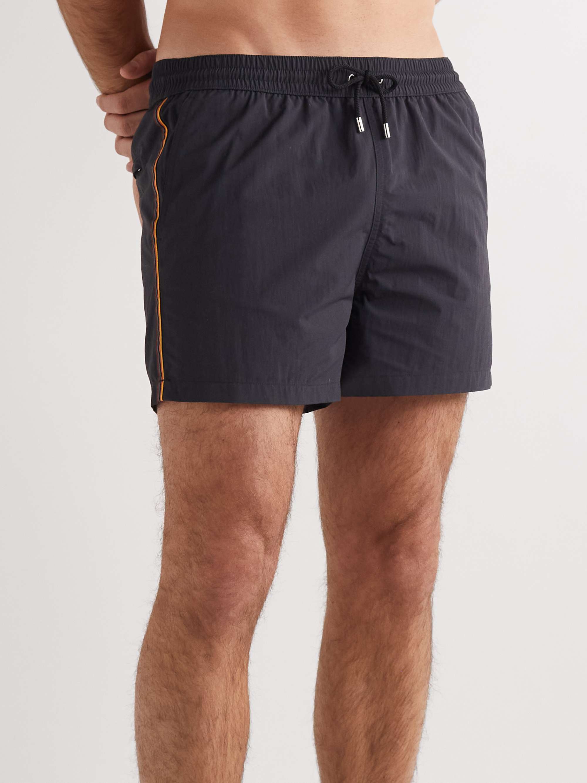 PAUL SMITH Slim-Fit Short-Length Grosgrain-Trimmed Recycled Swim Shorts