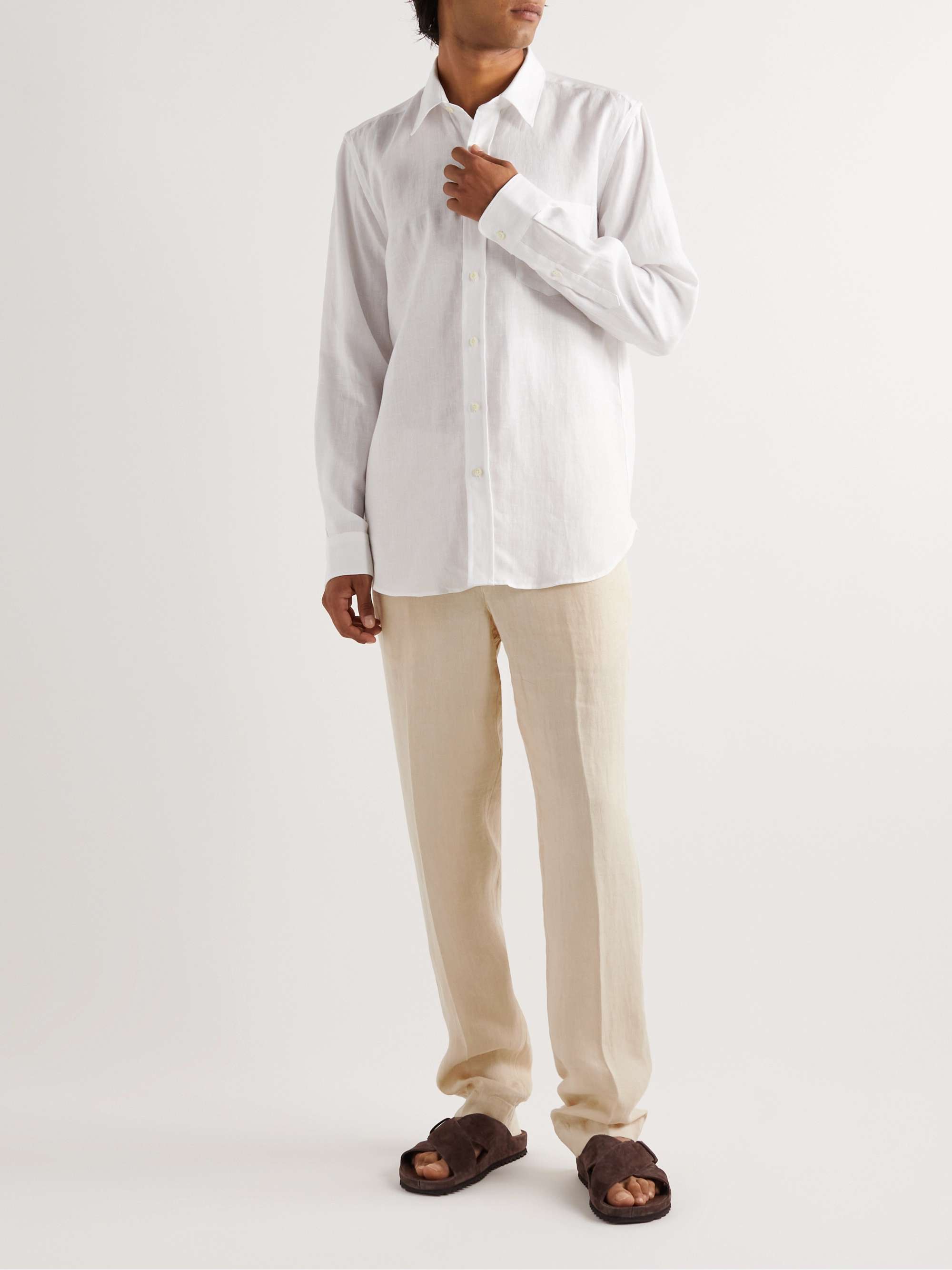 120% LINO Straight-Leg Linen Trousers