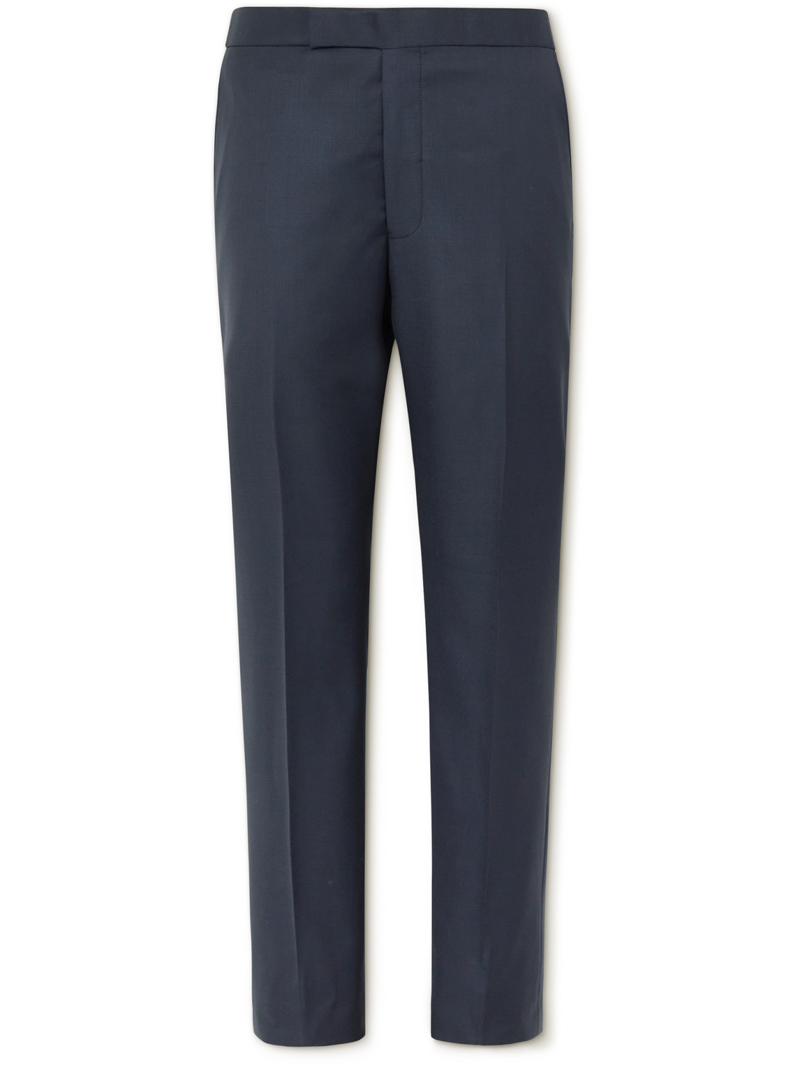 Tapered Sharkskin Wool Suit Trousers