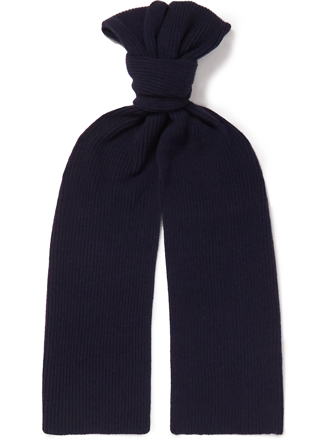 William Lockie Ribbed Cashmere Scarf In Blue