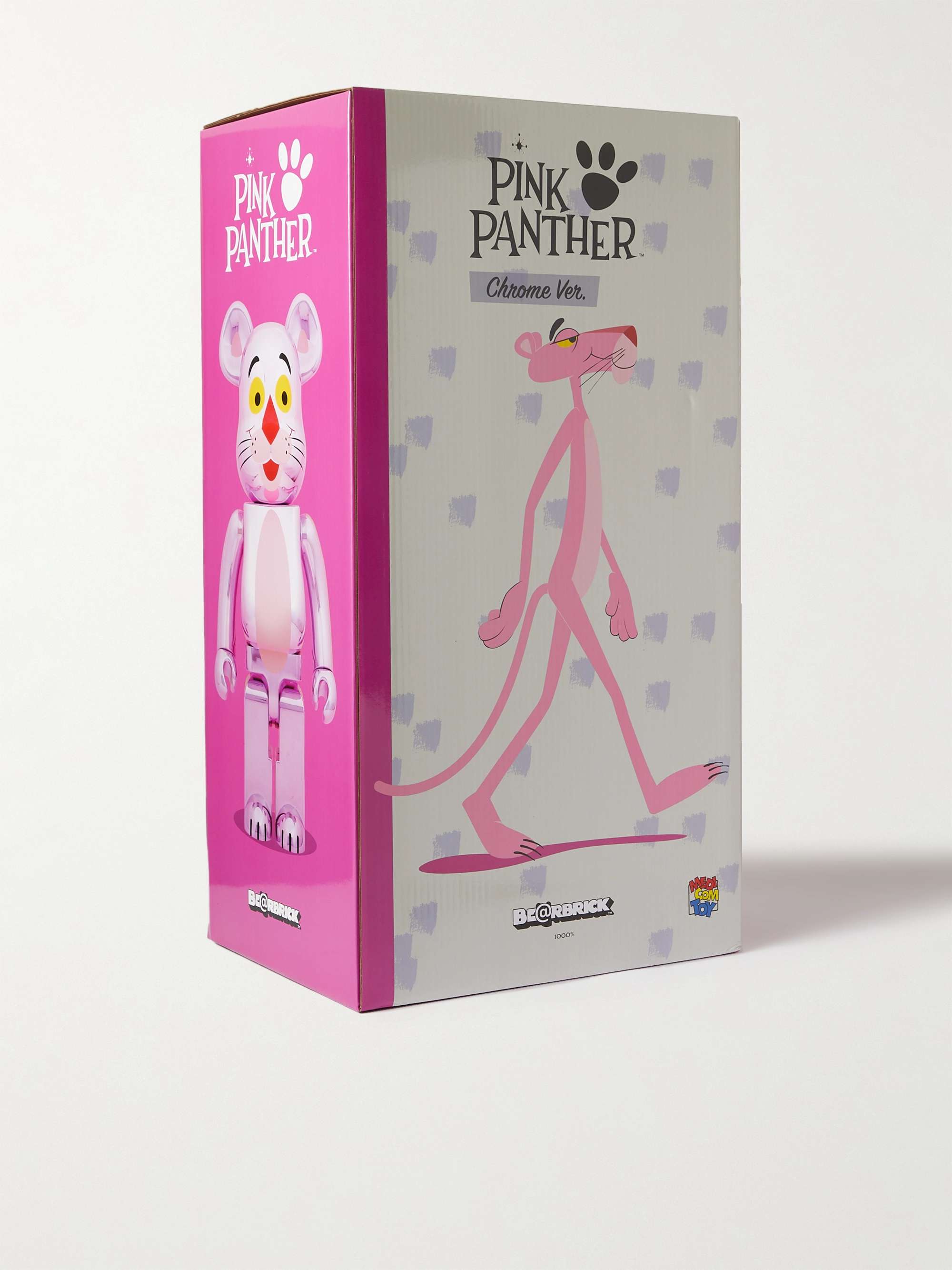 BE@RBRICK + Pink Panther 1000% Printed Chrome PVC Figurine