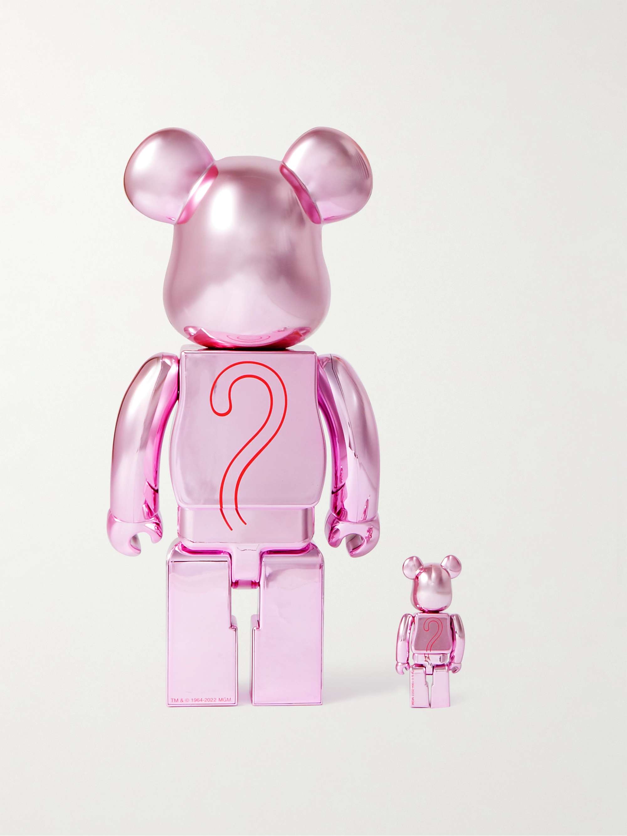 BE@RBRICK + Pink Panther 100% + 400% Printed Chrome PVC Figurine Set