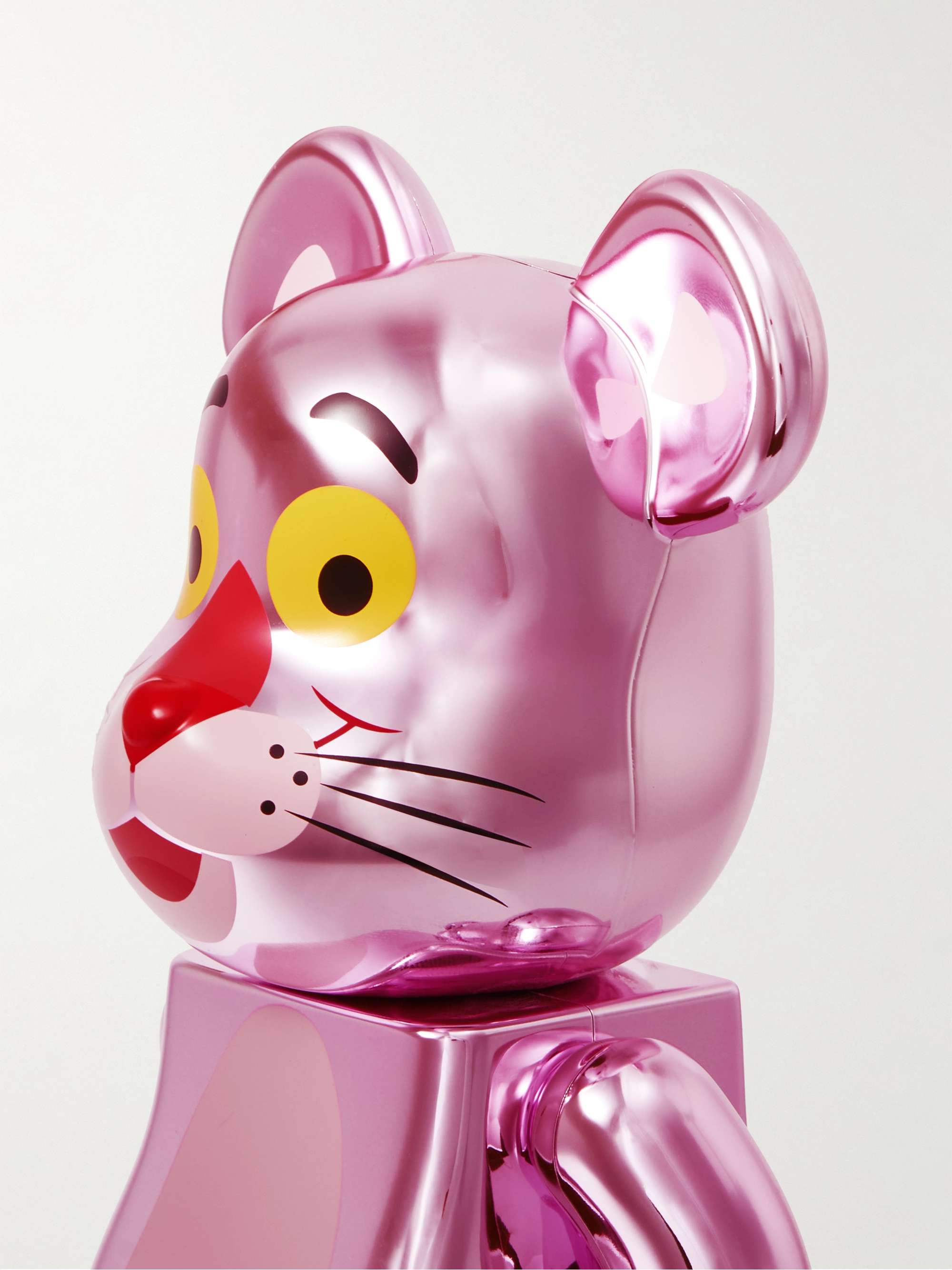 BE@RBRICK + Pink Panther 100% + 400% Printed Chrome PVC Figurine Set