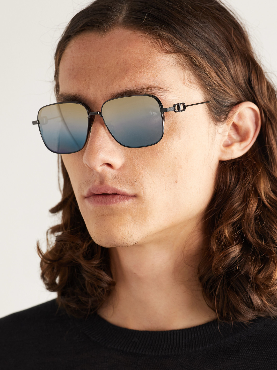 Dior Cd Link Nu1 D-frame Titanium Sunglasses In Black